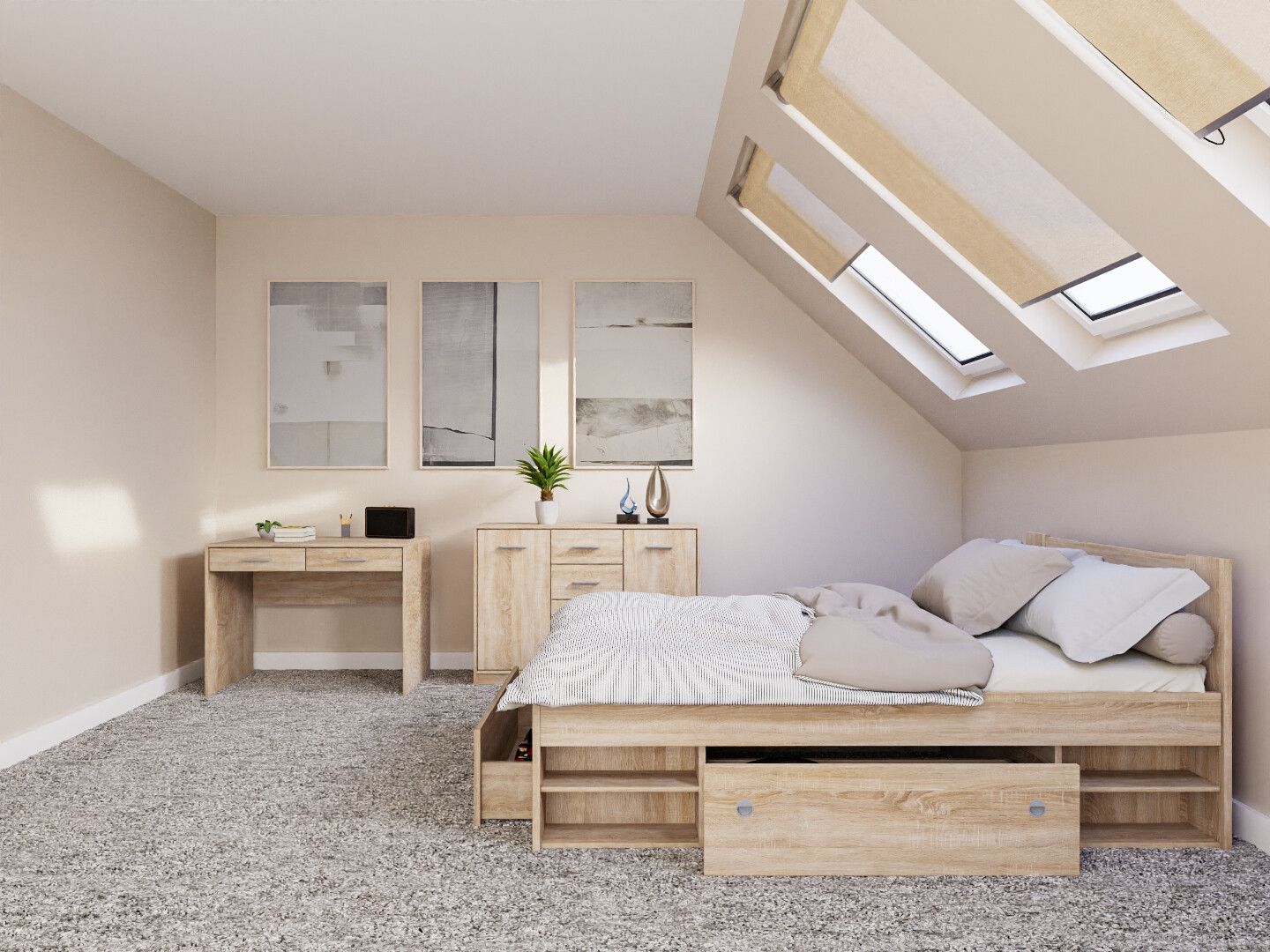 Conjunto para quarto Novsore 156 (Carvalho sonoma)