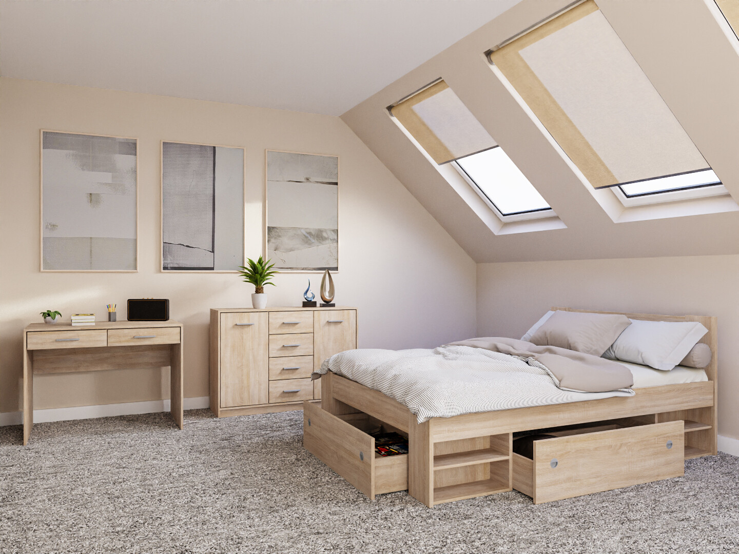 Conjunto para quarto Novsore 156 (Carvalho sonoma)