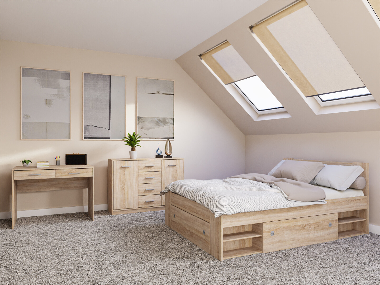 Conjunto para quarto Novsore 156 (Carvalho sonoma)