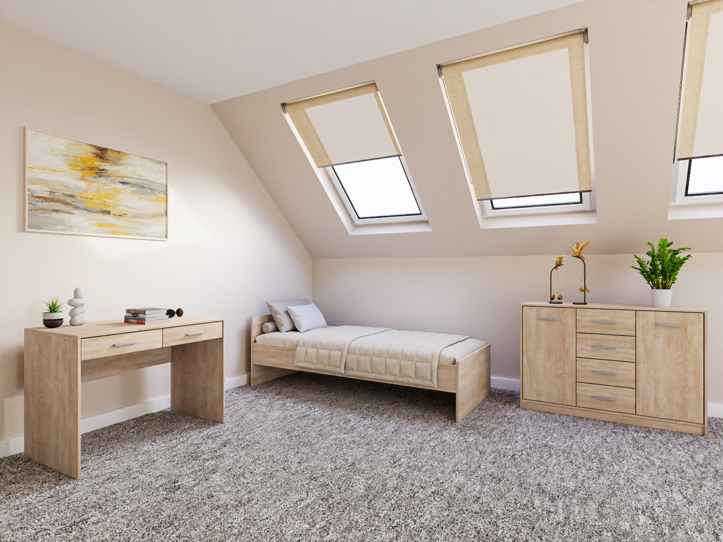Conjunto para quarto Novsore 149 (Carvalho sonoma)