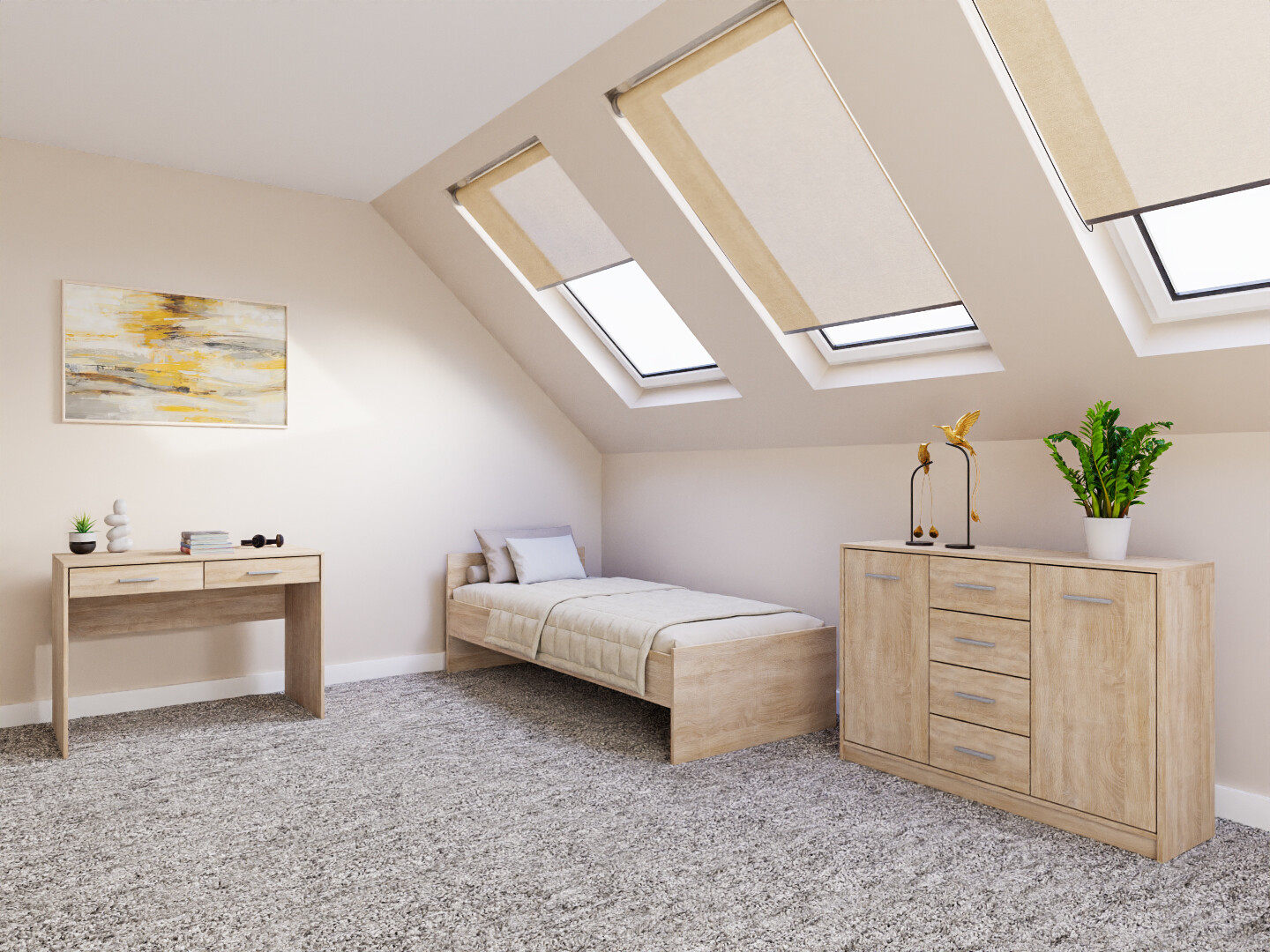 Conjunto para quarto Novsore 149 (Carvalho sonoma)