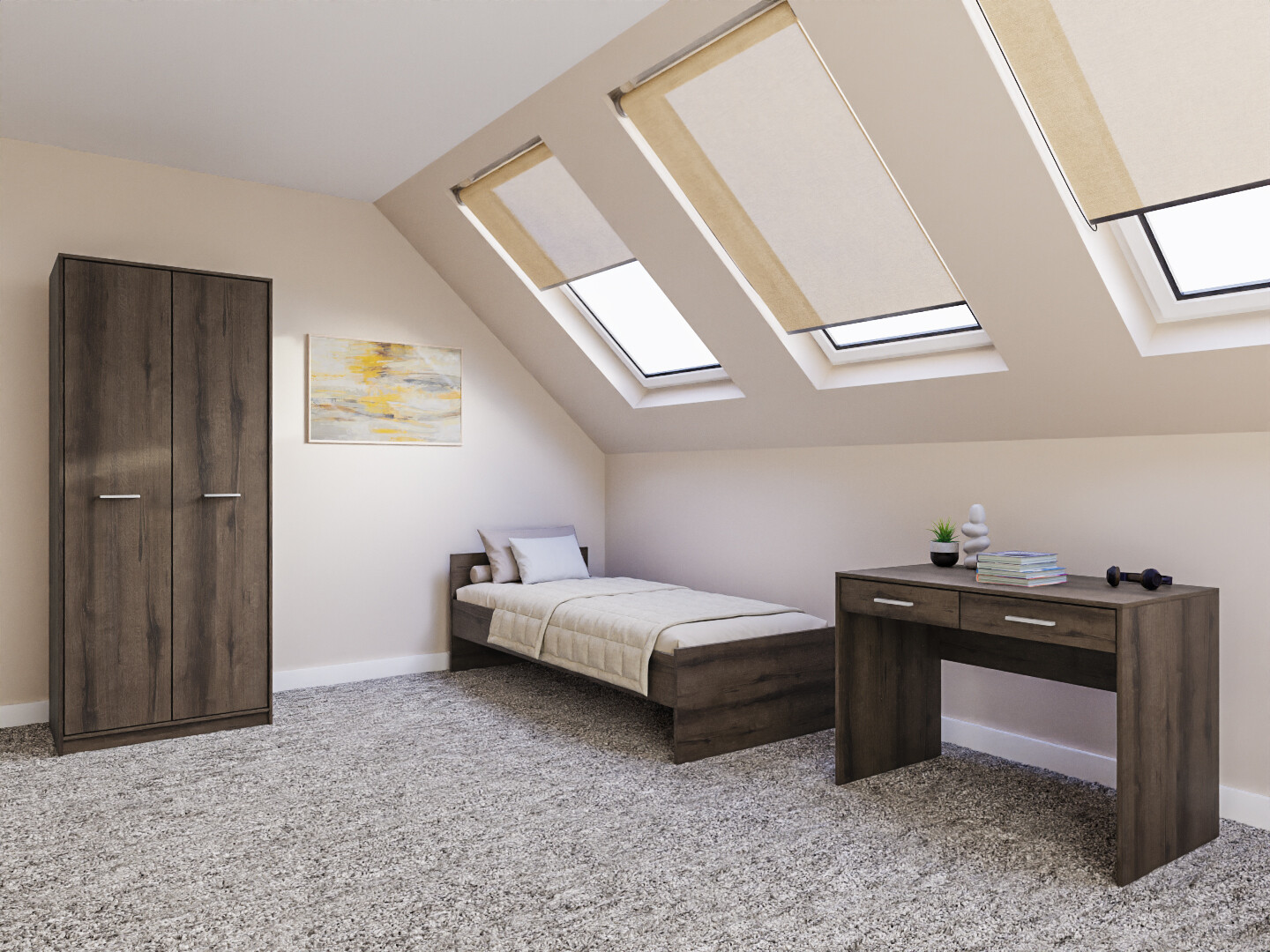 Conjunto para quarto Novsore 157 (Carvalho escuro)