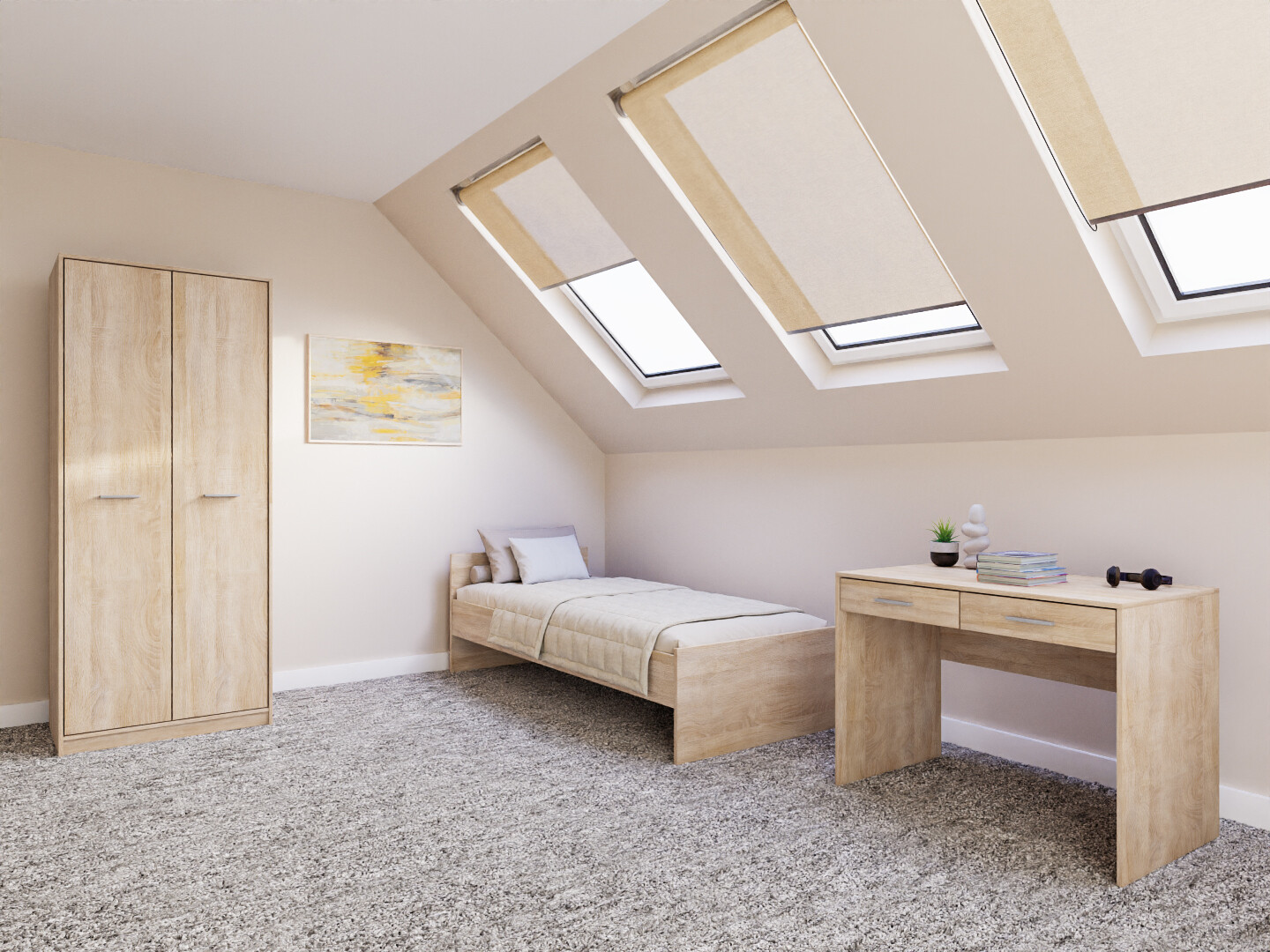 Conjunto para quarto Novsore 157 (Carvalho sonoma)