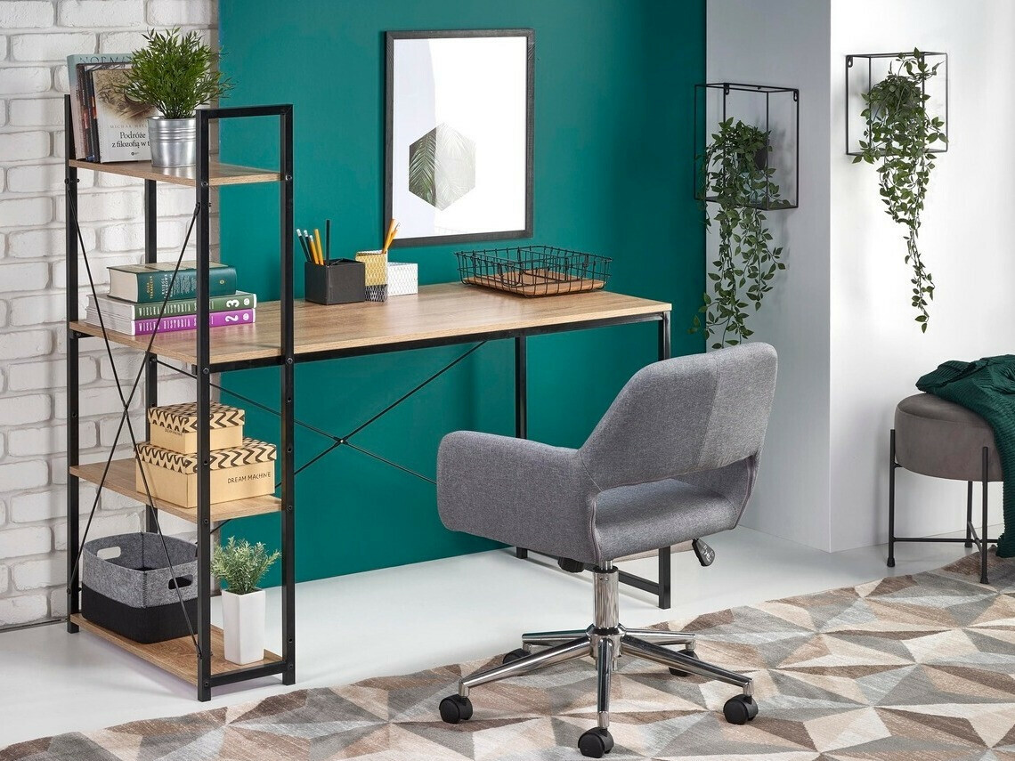 Mesa de escritório Houston 1888 (Carvalho sonoma + Preto)