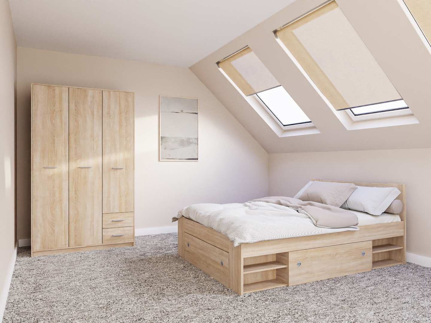 Conjunto para quarto Novsore 158 (Carvalho sonoma)