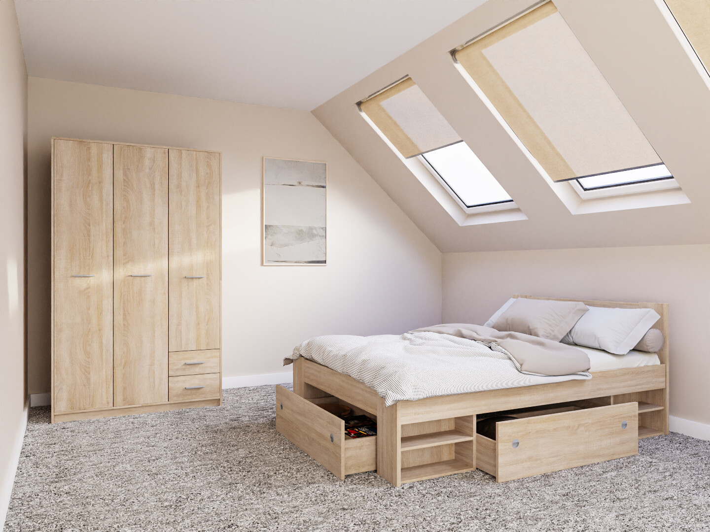 Conjunto para quarto Novsore 158 (Carvalho sonoma)