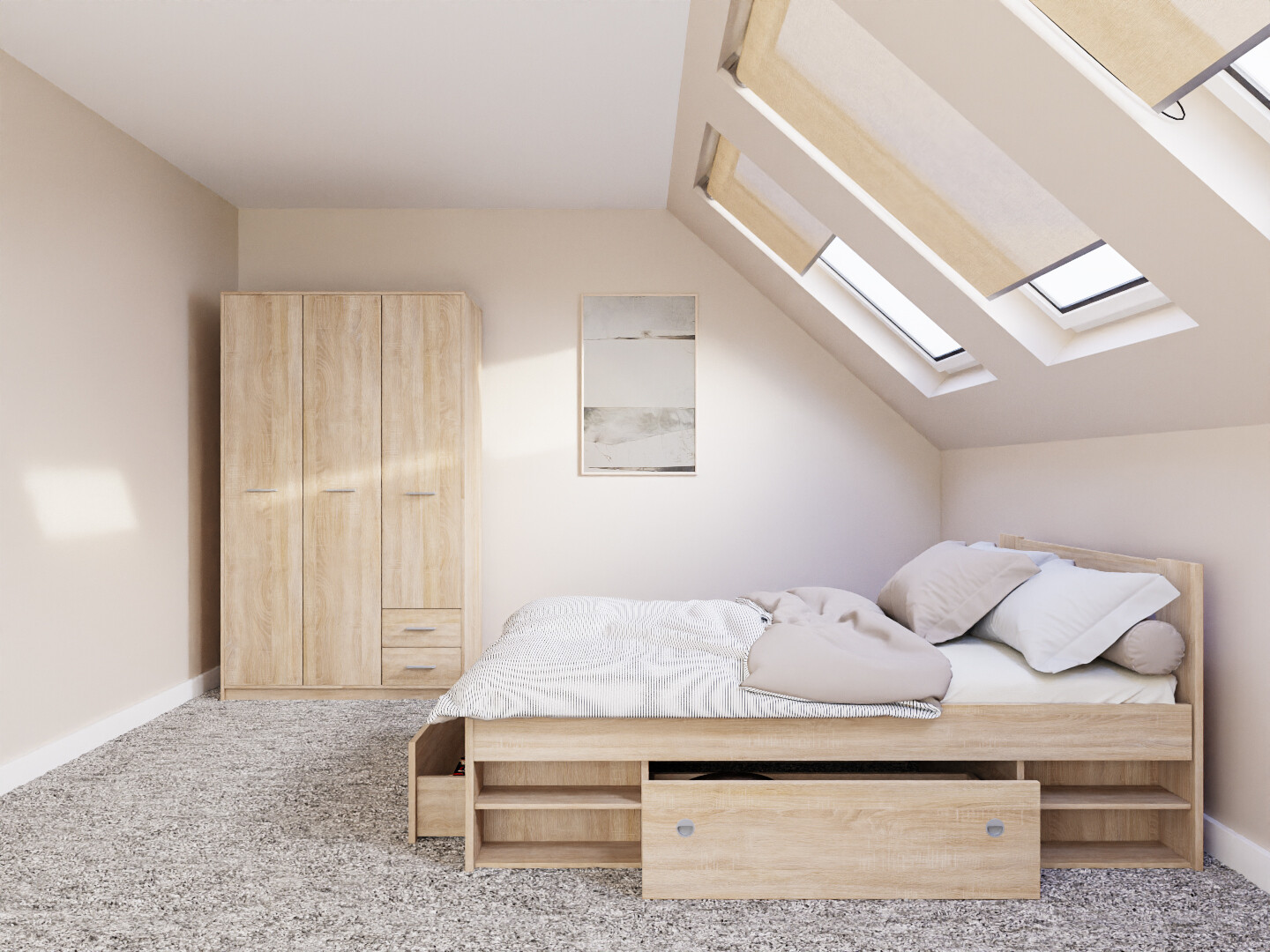 Conjunto para quarto Novsore 158 (Carvalho sonoma)