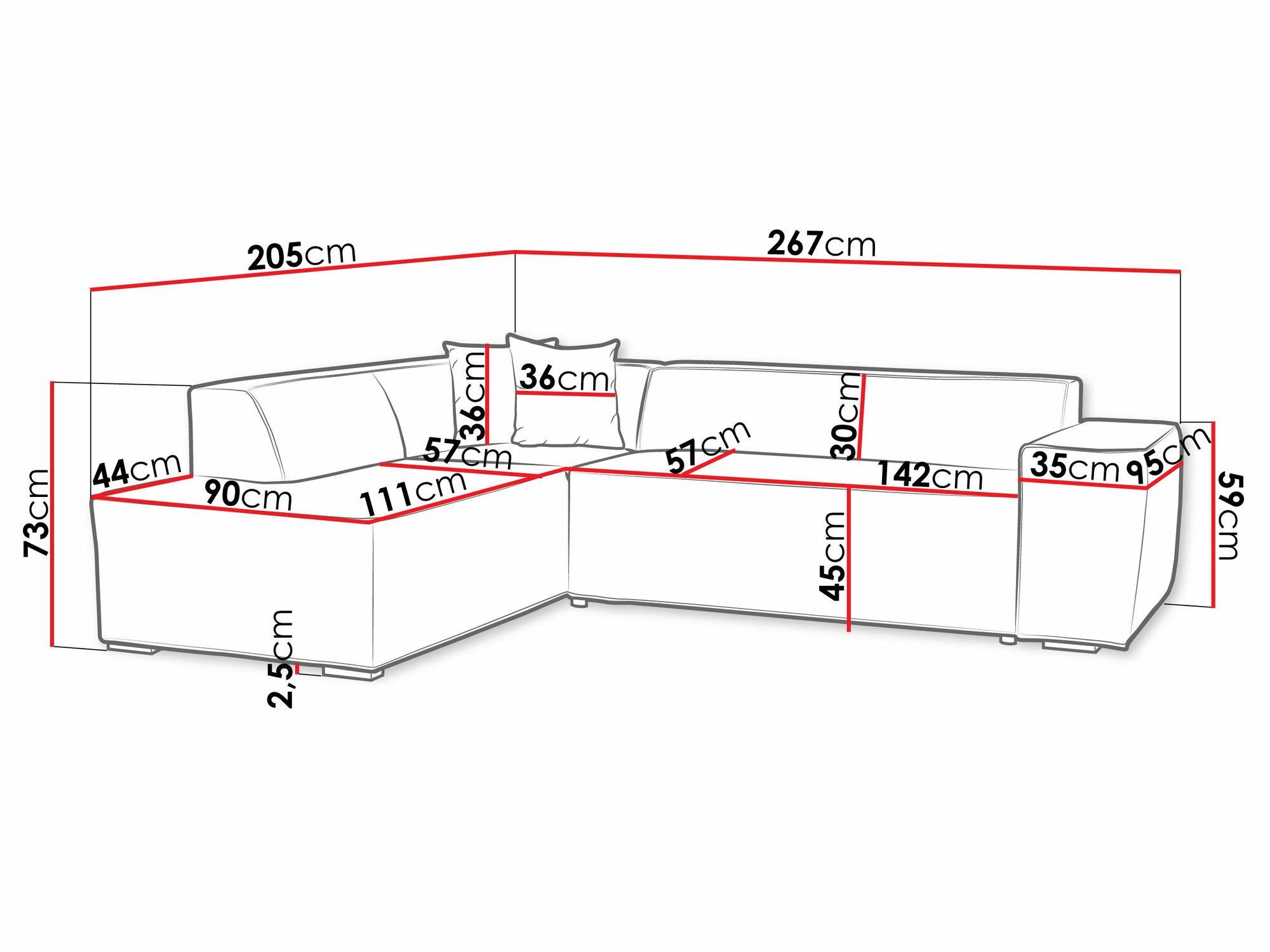 Sofá de canto Comfivo 289 (Poso 100)