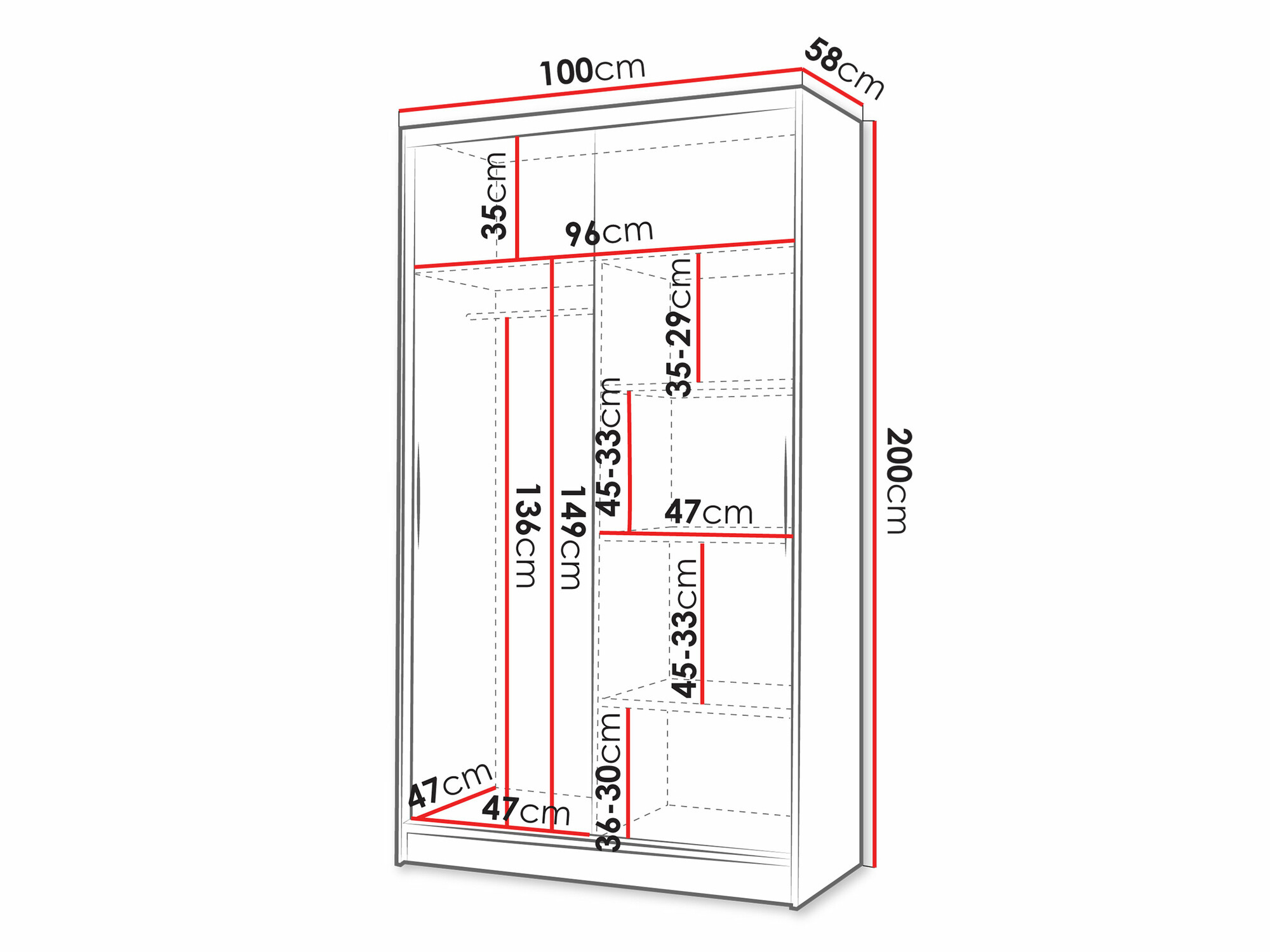 Roupeiro Closico Structor VI (Branco + Carvalho sonoma)
