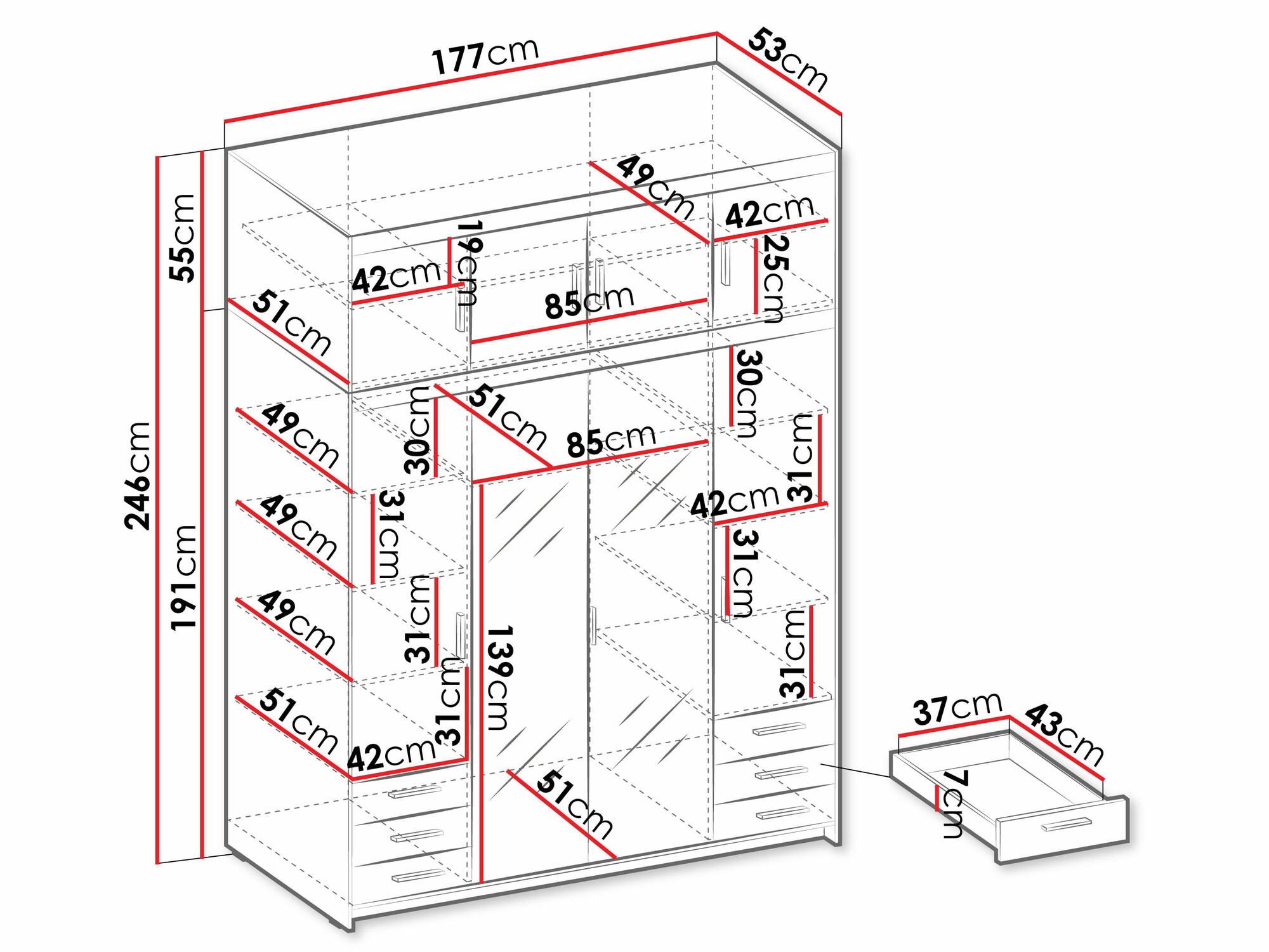 Roupeiro Novduni 120 (Branco)