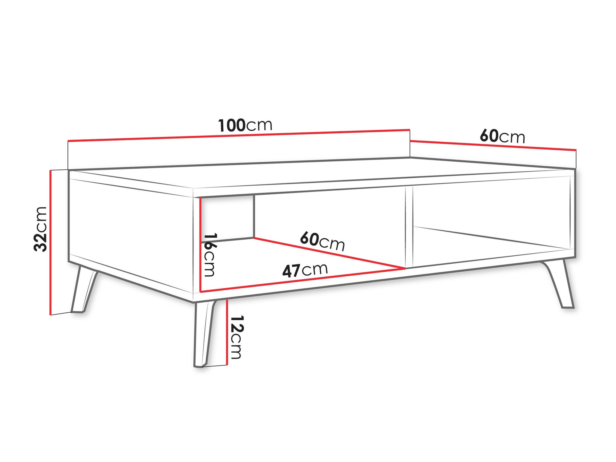 Mesa de centro Comfivo Teslomo 114 (Caxemira)