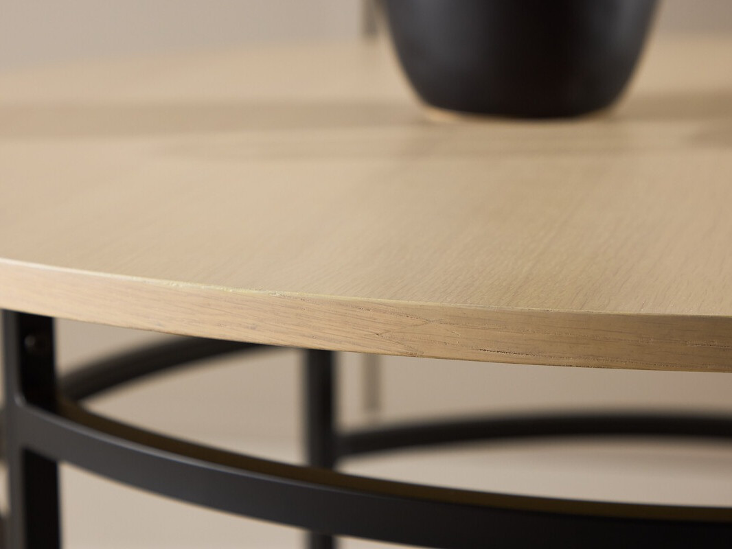 Mesa de centro Dallas 4696 (Preto + Castanho claro)