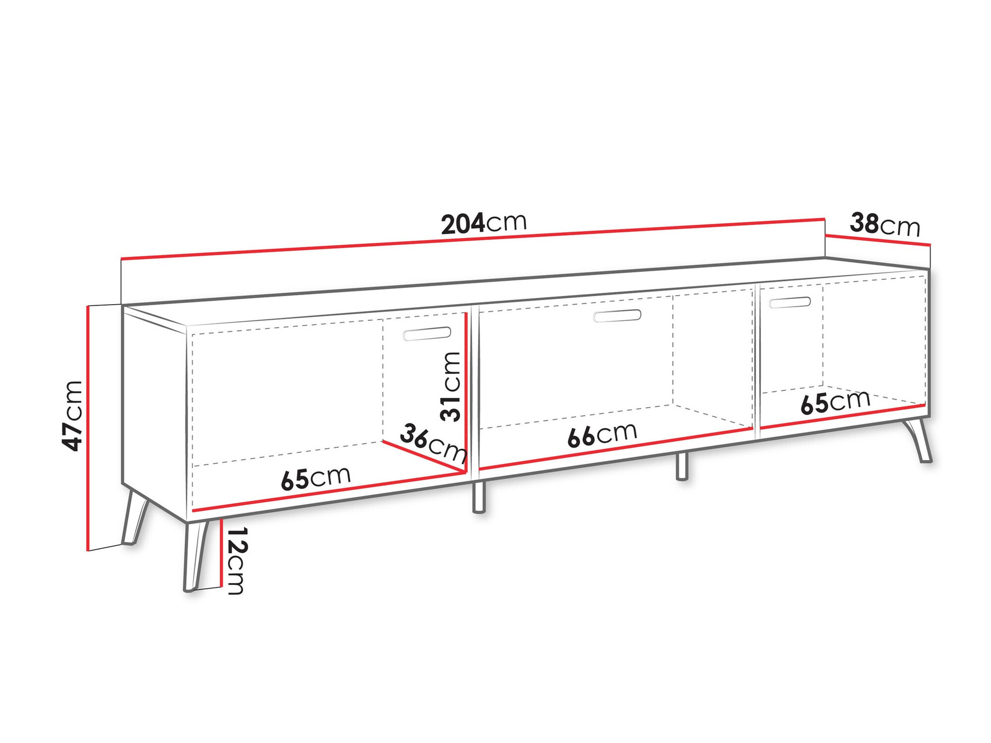 Móvel de TV Comfivo Teslomo 110 (Caxemira + Caxemira brilhante)