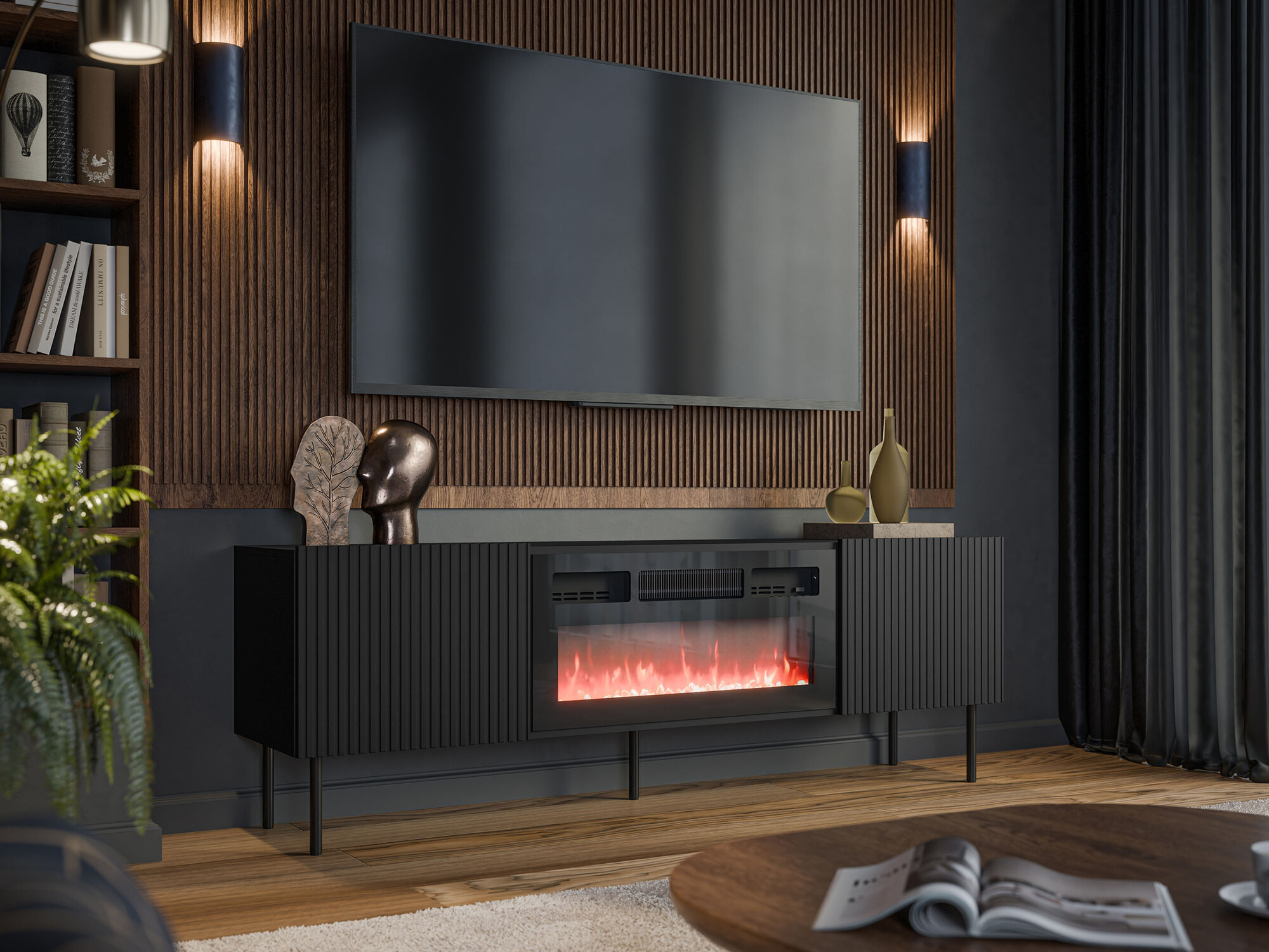 Móvel de TV Charlotte 210 (Preto)