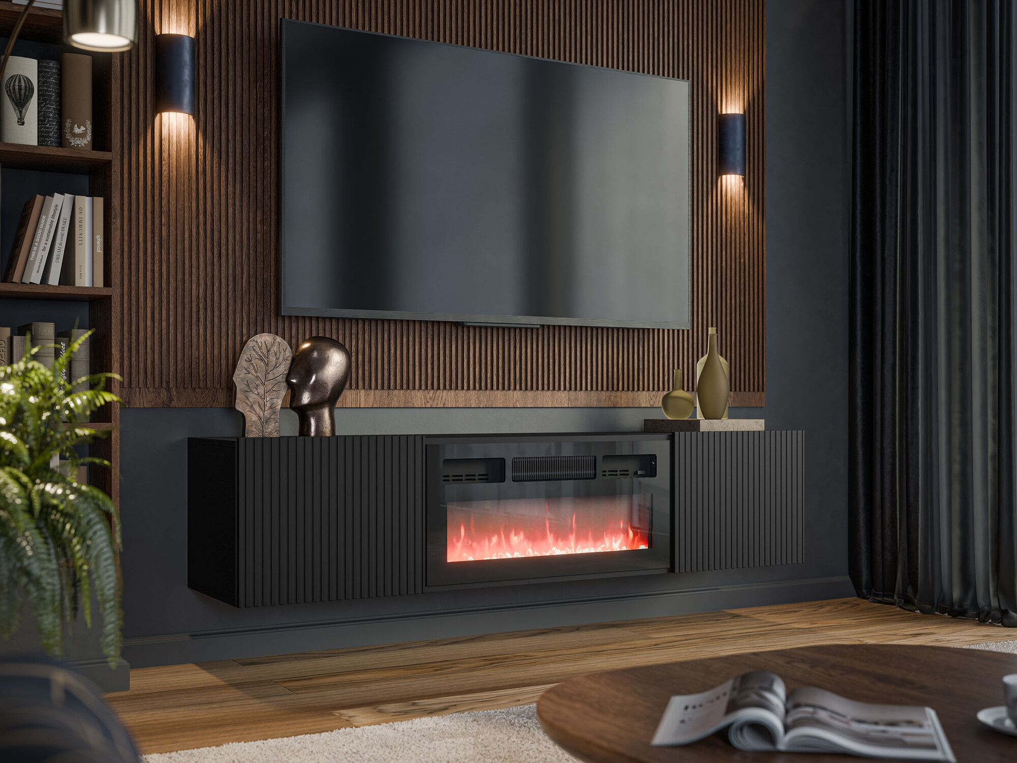 Móvel de TV Charlotte 210 (Preto)