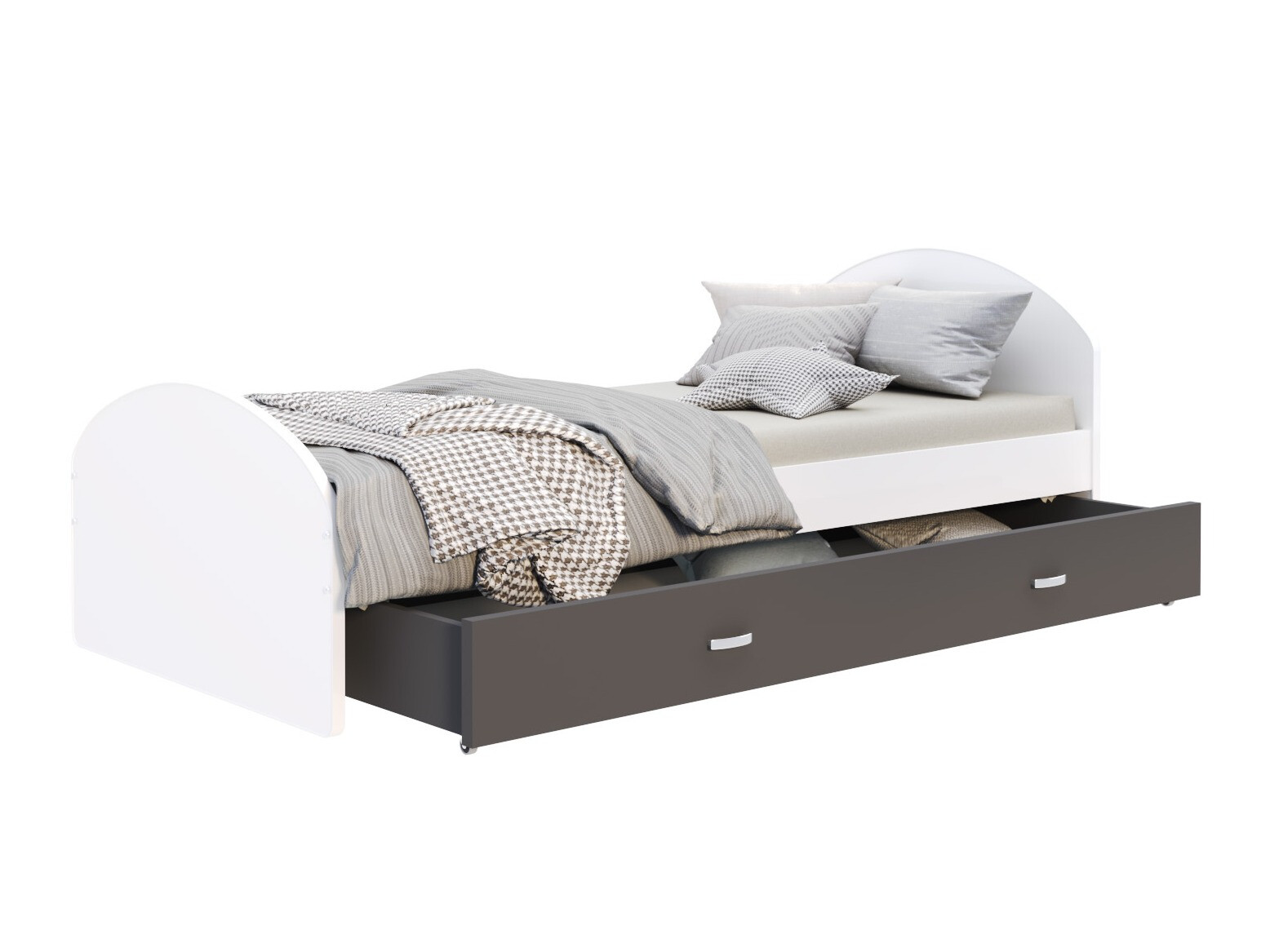Cama Aurora 177 (Branco + Cinzento)