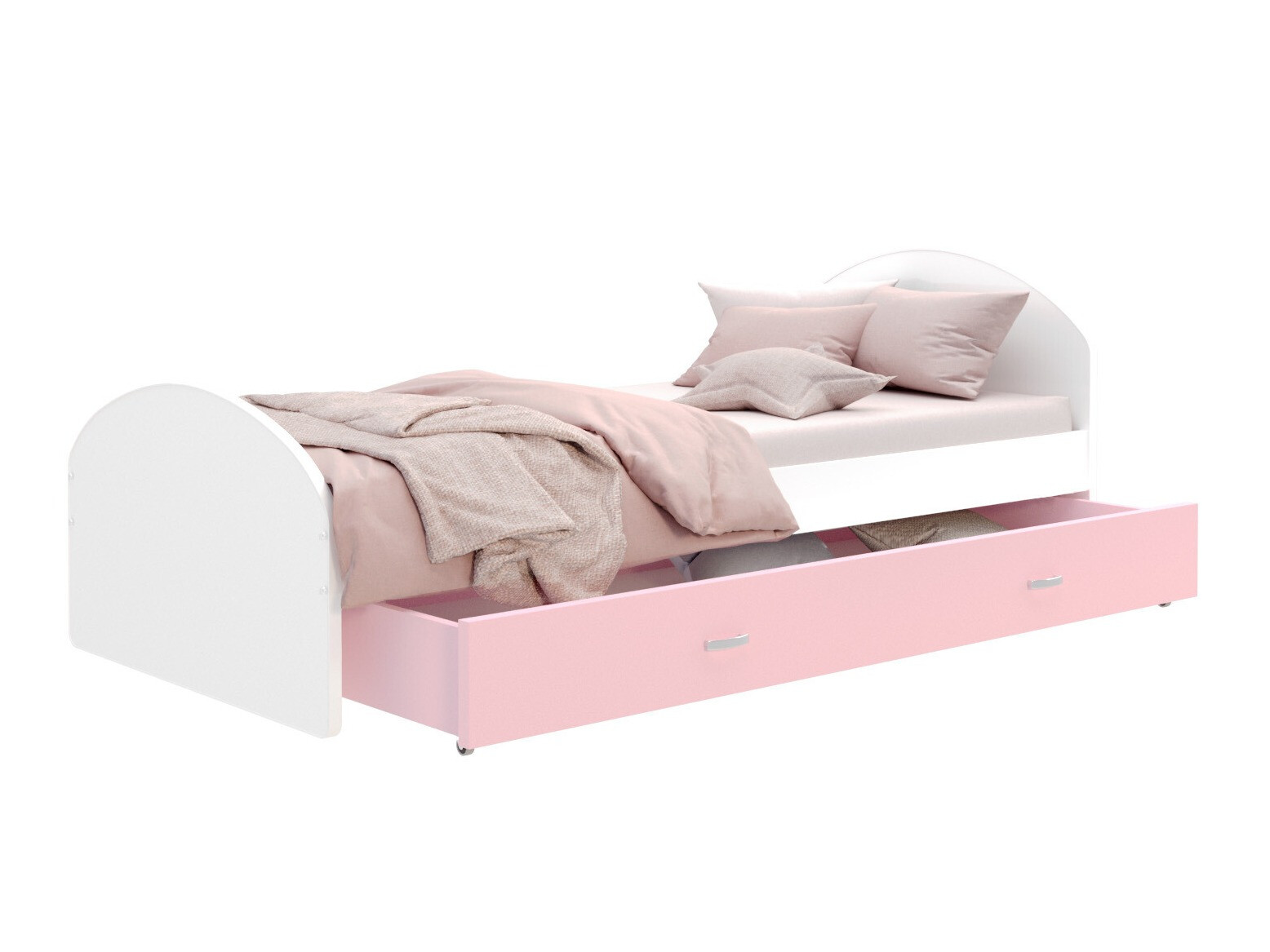 Cama Aurora 177 (Branco + Rosa)