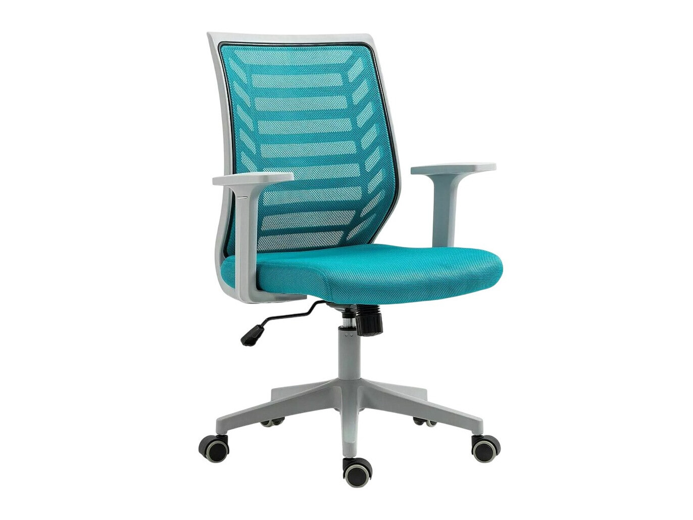Cadeira de escritório Detroit 694 (Cinzento + Turquesa)