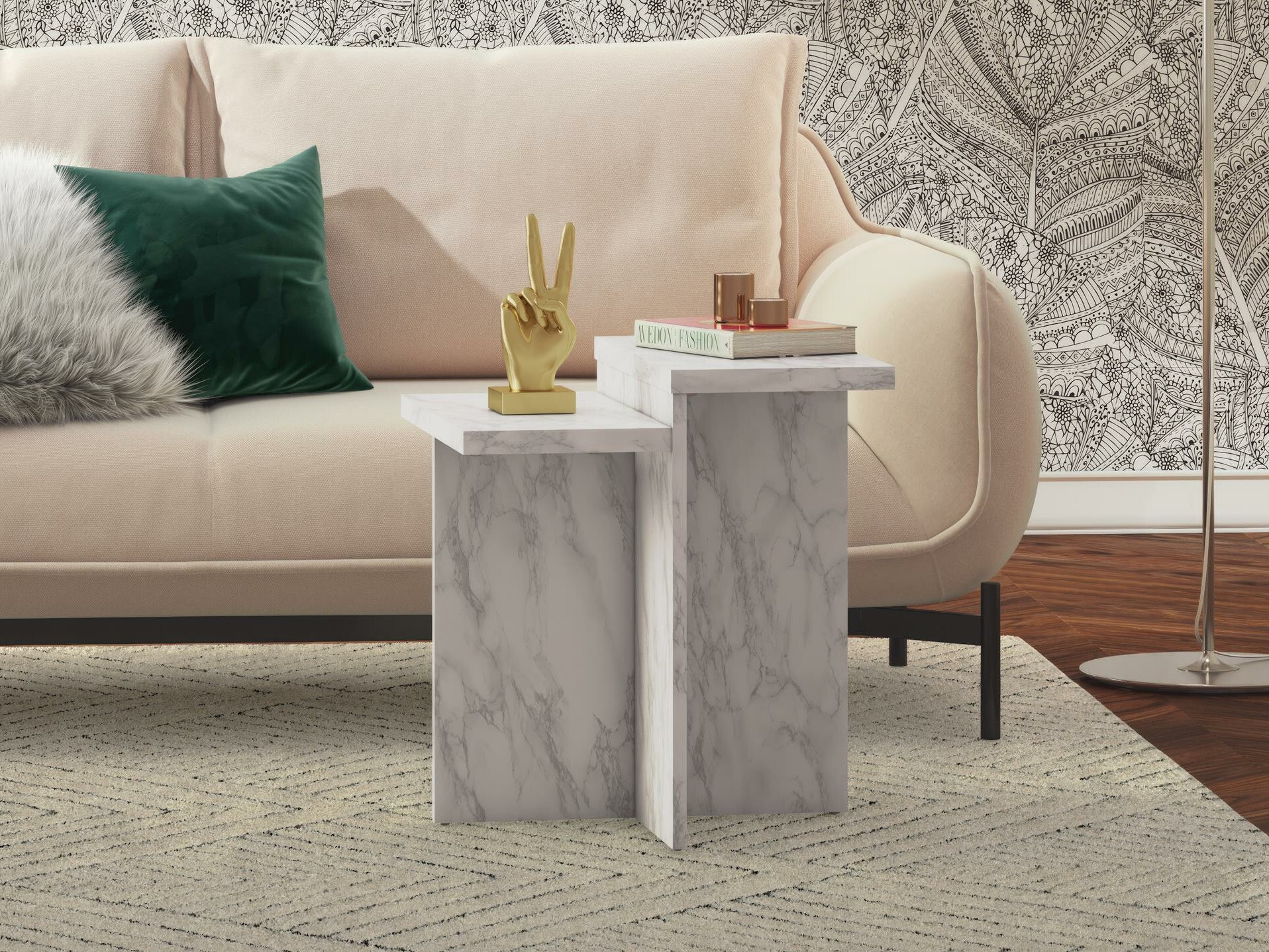 Mesa de centro CosmoLiving by Cosmopolitan 169 (Marmore branco)