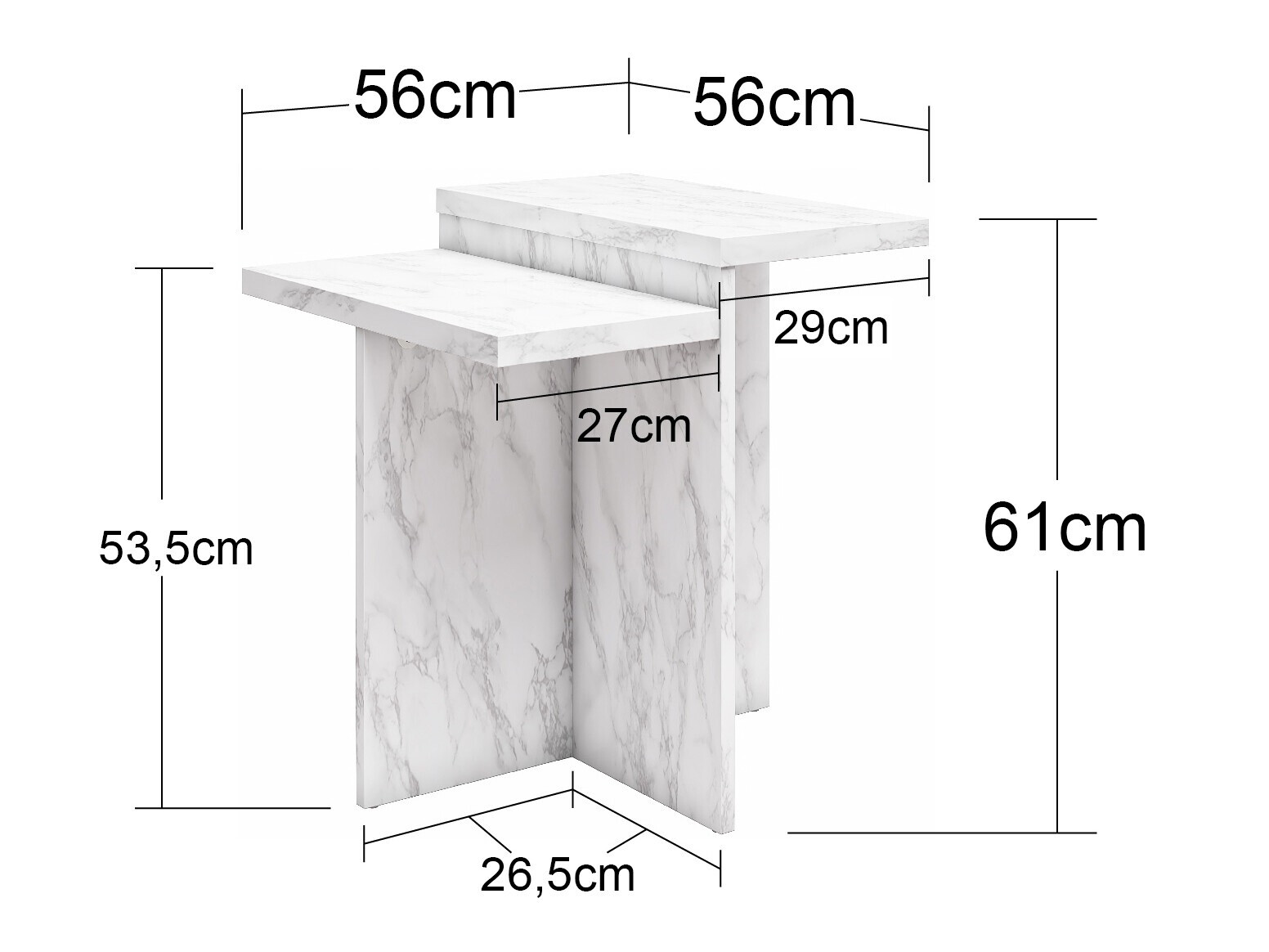 Mesa de centro CosmoLiving by Cosmopolitan 169 (Marmore branco)