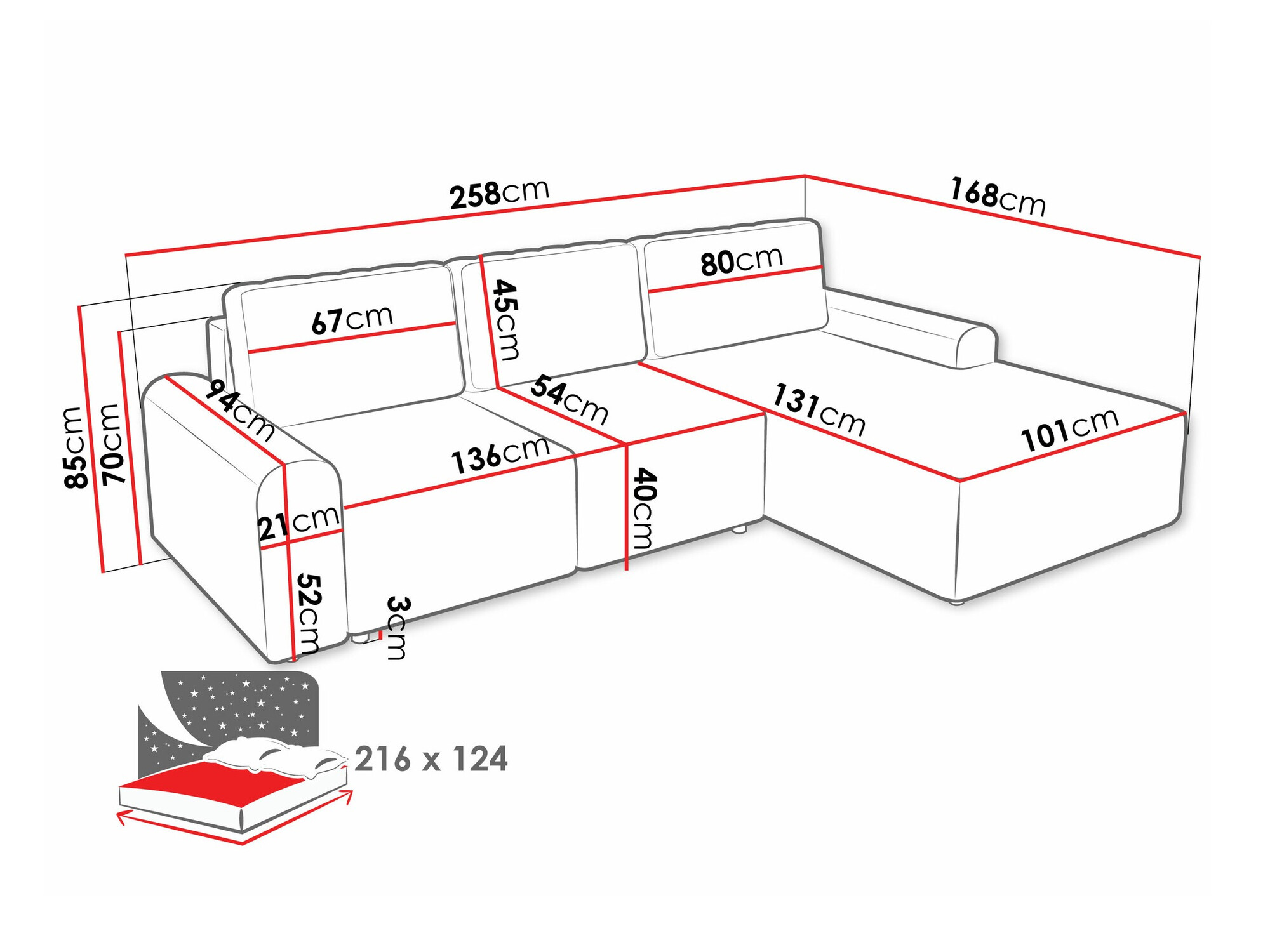 Sofá de canto Stonecrest 105 (Sierra 741)