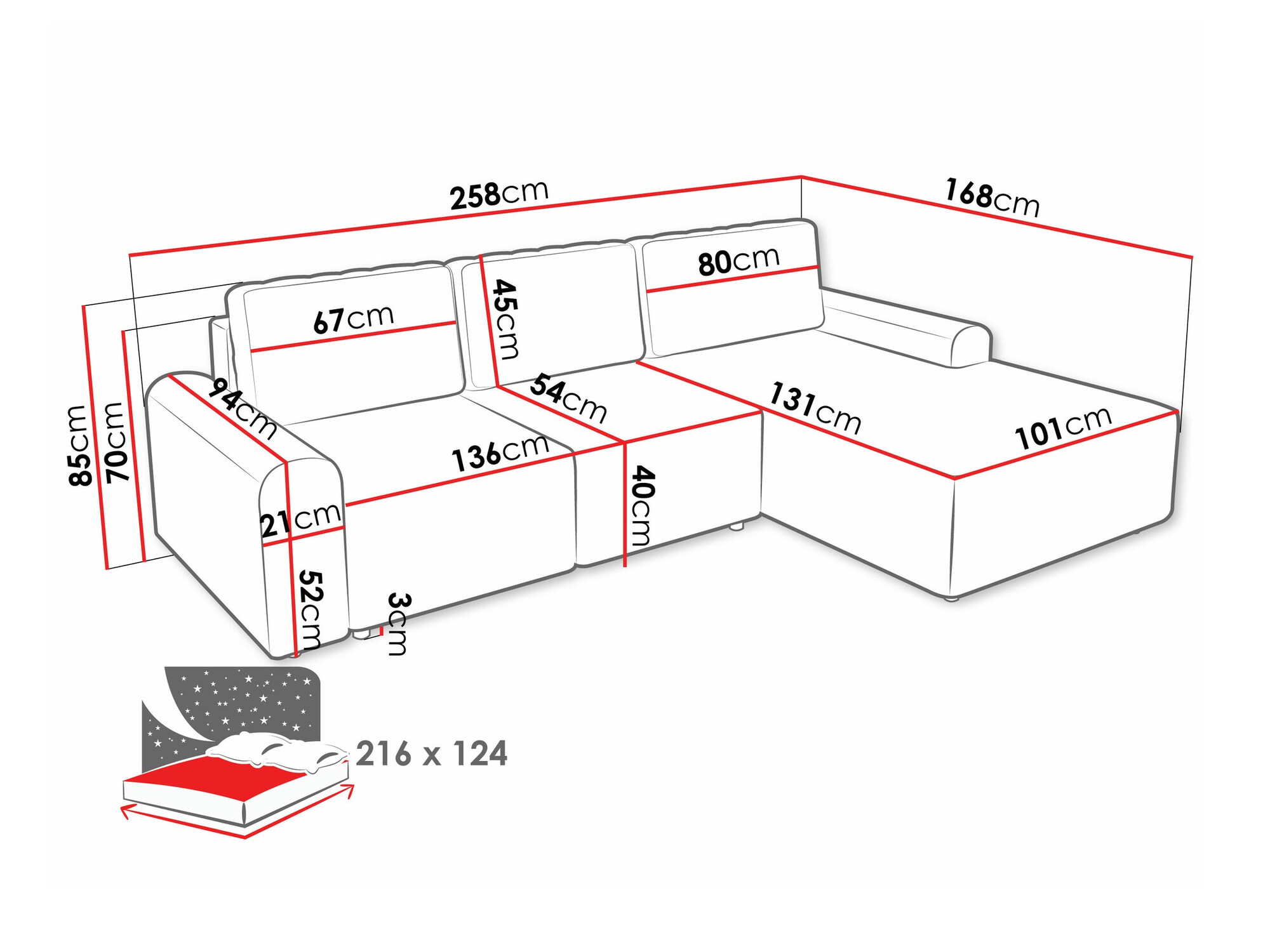 Sofá de canto Stonecrest 105 (Sierra 751)