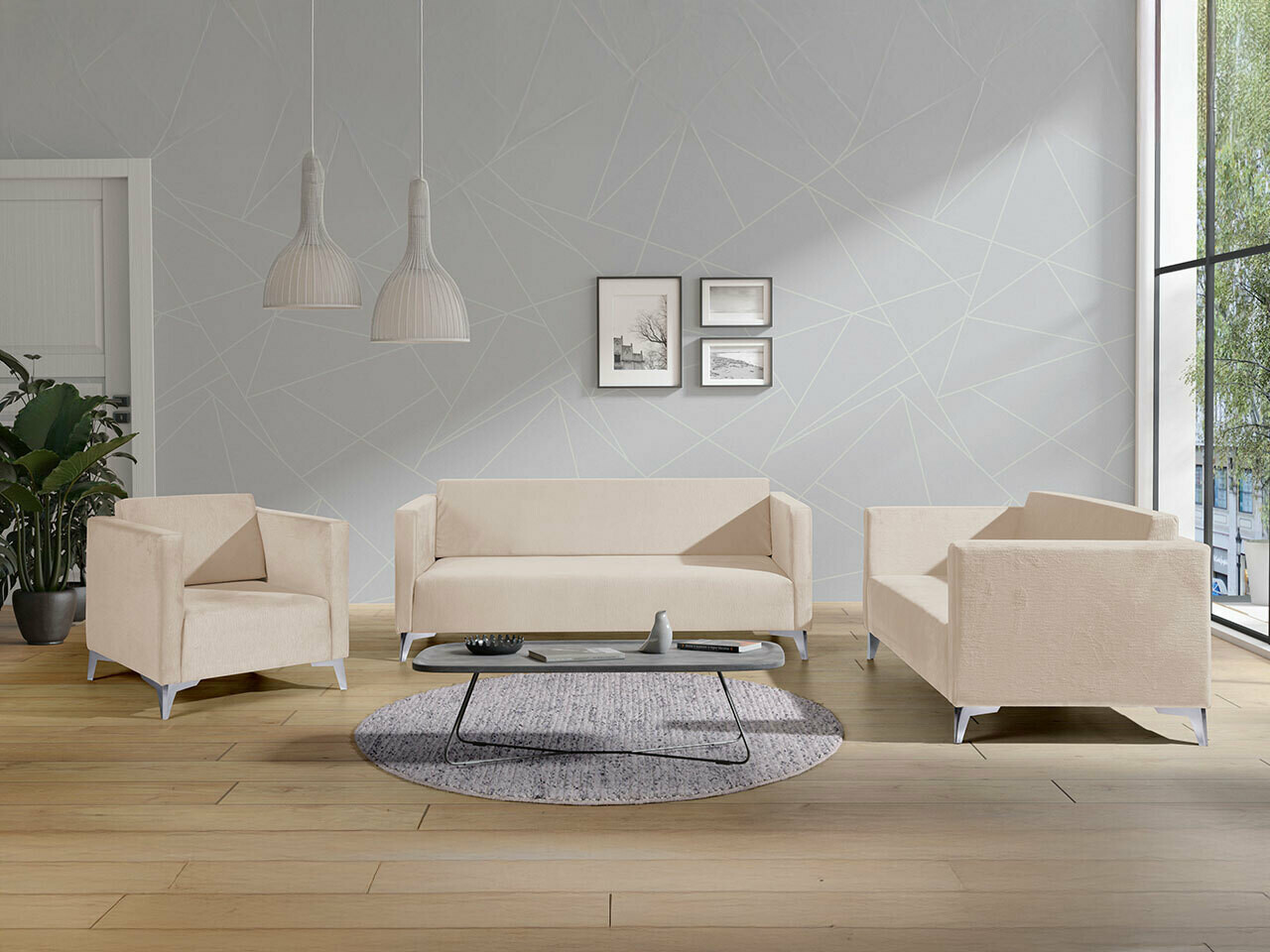 Conjunto de mobiliário com estofo Virmore 105 (Solo 251)