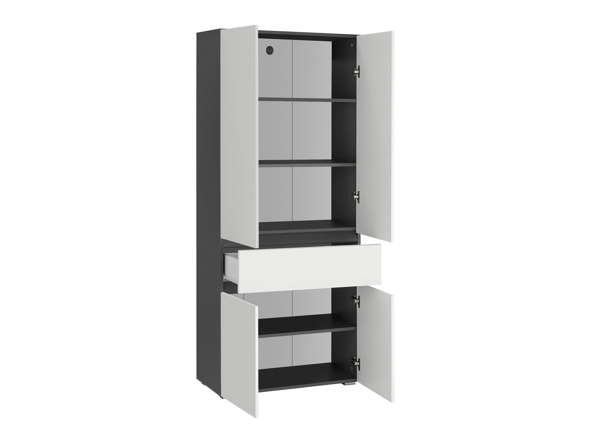 Armário de casa de banho de chão para lavatório Soncamu 113 (Branco + Antracite)