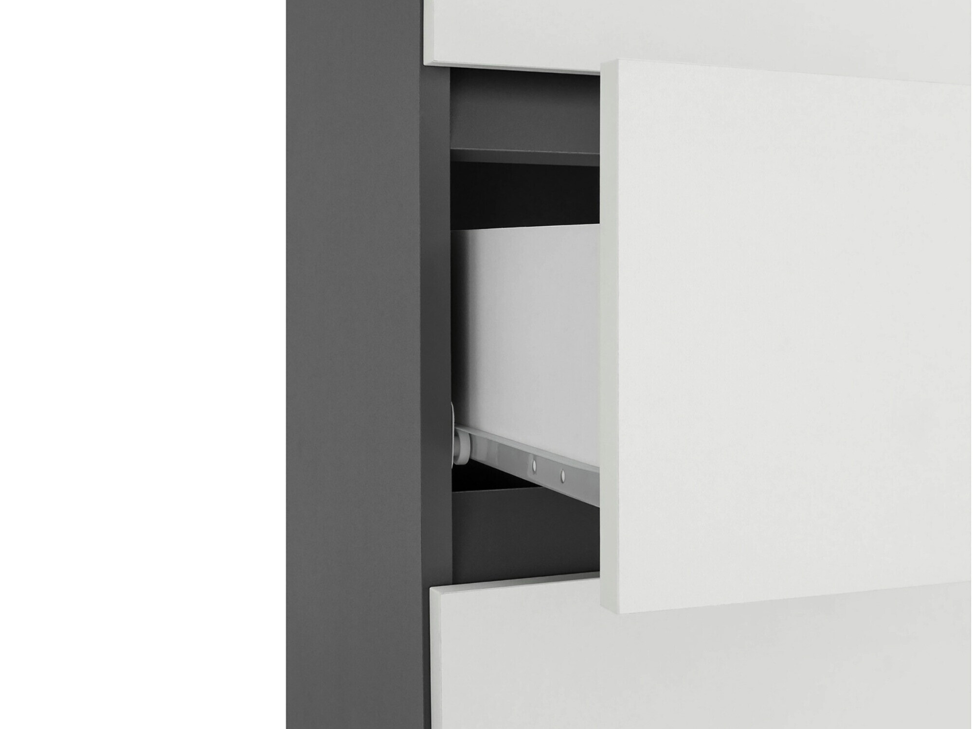 Armário de casa de banho de chão para lavatório Soncamu 113 (Branco + Antracite)