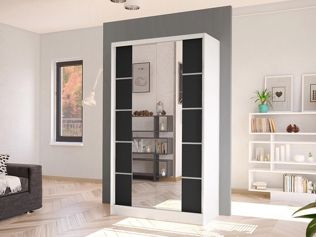 Roupeiro Closico Fractor V (Branco + Preto)