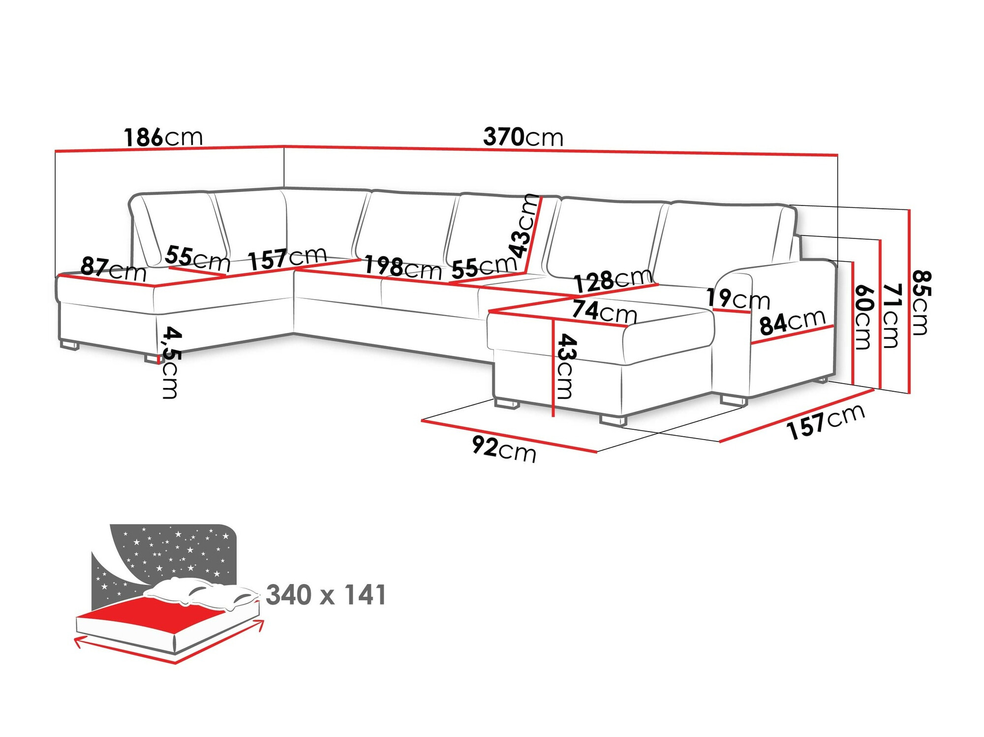Sofá de canto Comfivo Flumen I (Abriamo 04)
