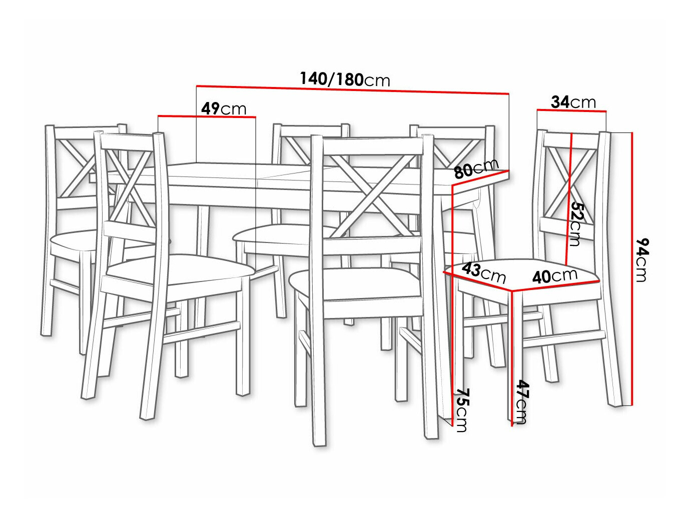 Conjunto para refeições Victorville 223 (Paros 2)