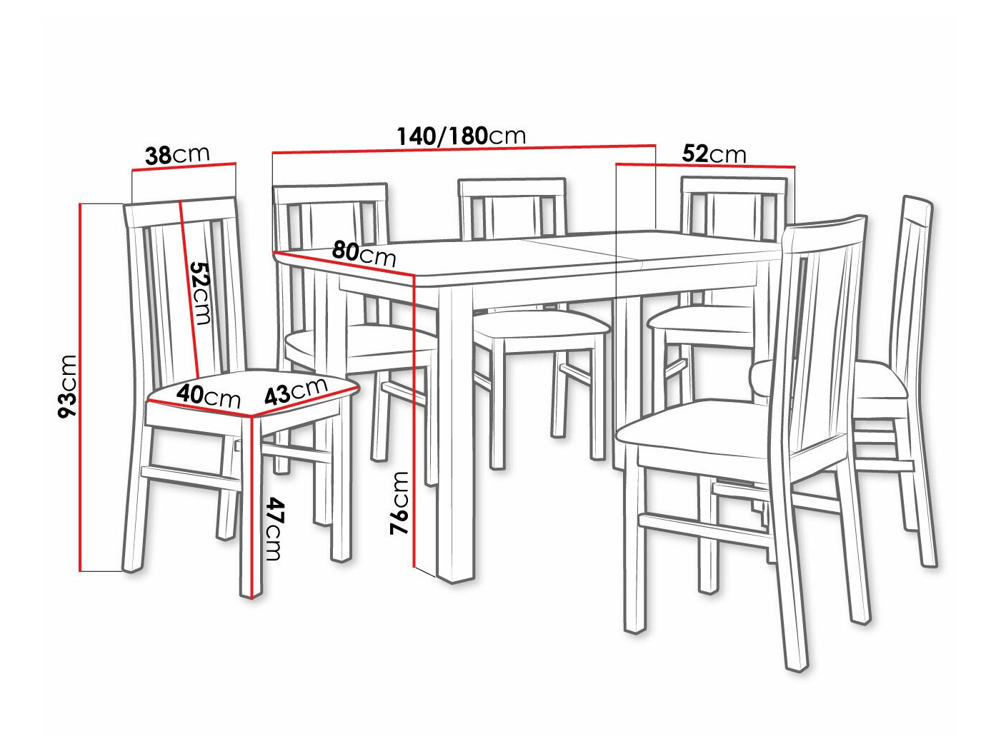 Conjunto para refeições Victorville 238
