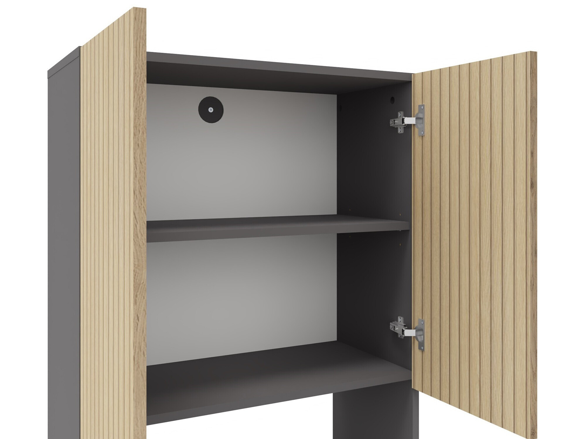 Prateleira para casa de banho Soncamu 114 (Antracite + Carvalho claro)