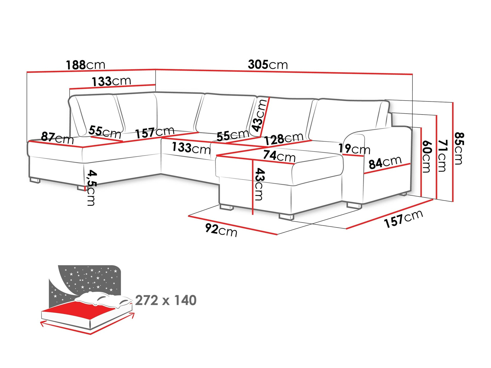 Sofá de canto Comfivo Flumen (Twist 23)