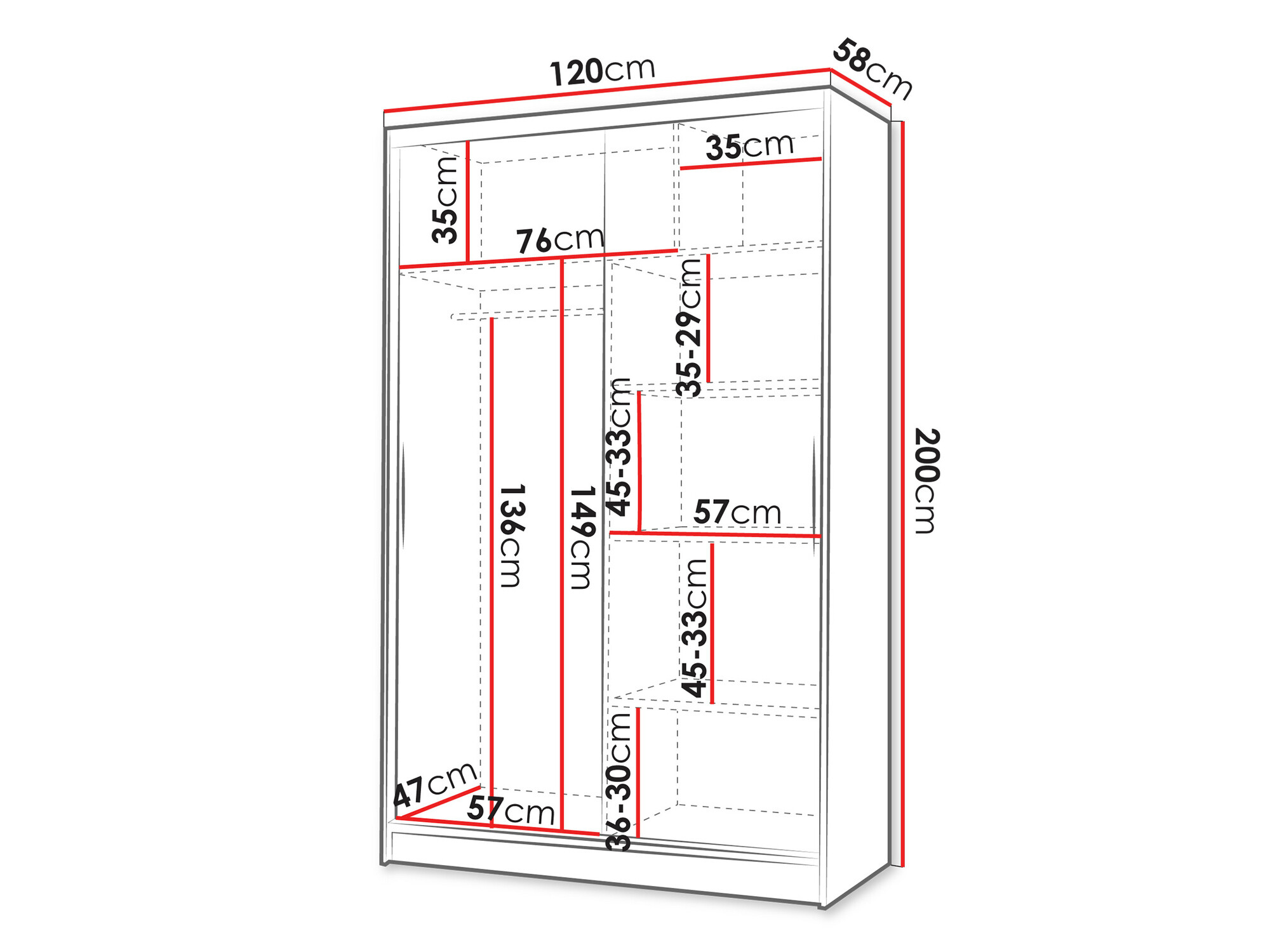 Roupeiro Closico 151 (Preto + Branco)