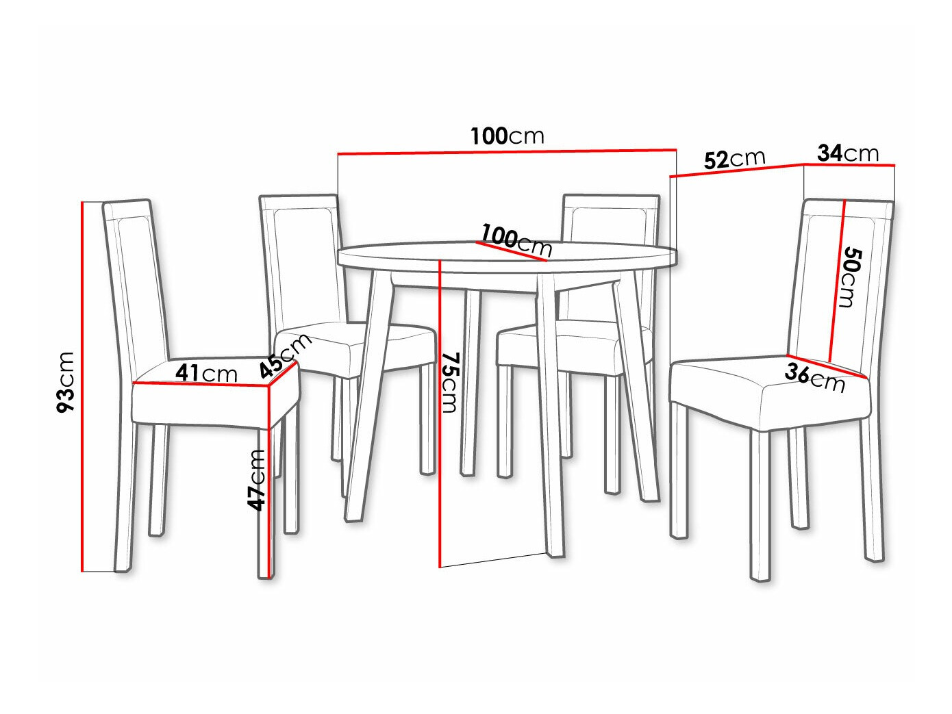Conjunto para refeições Victorville 304 (Carvalho sonoma)