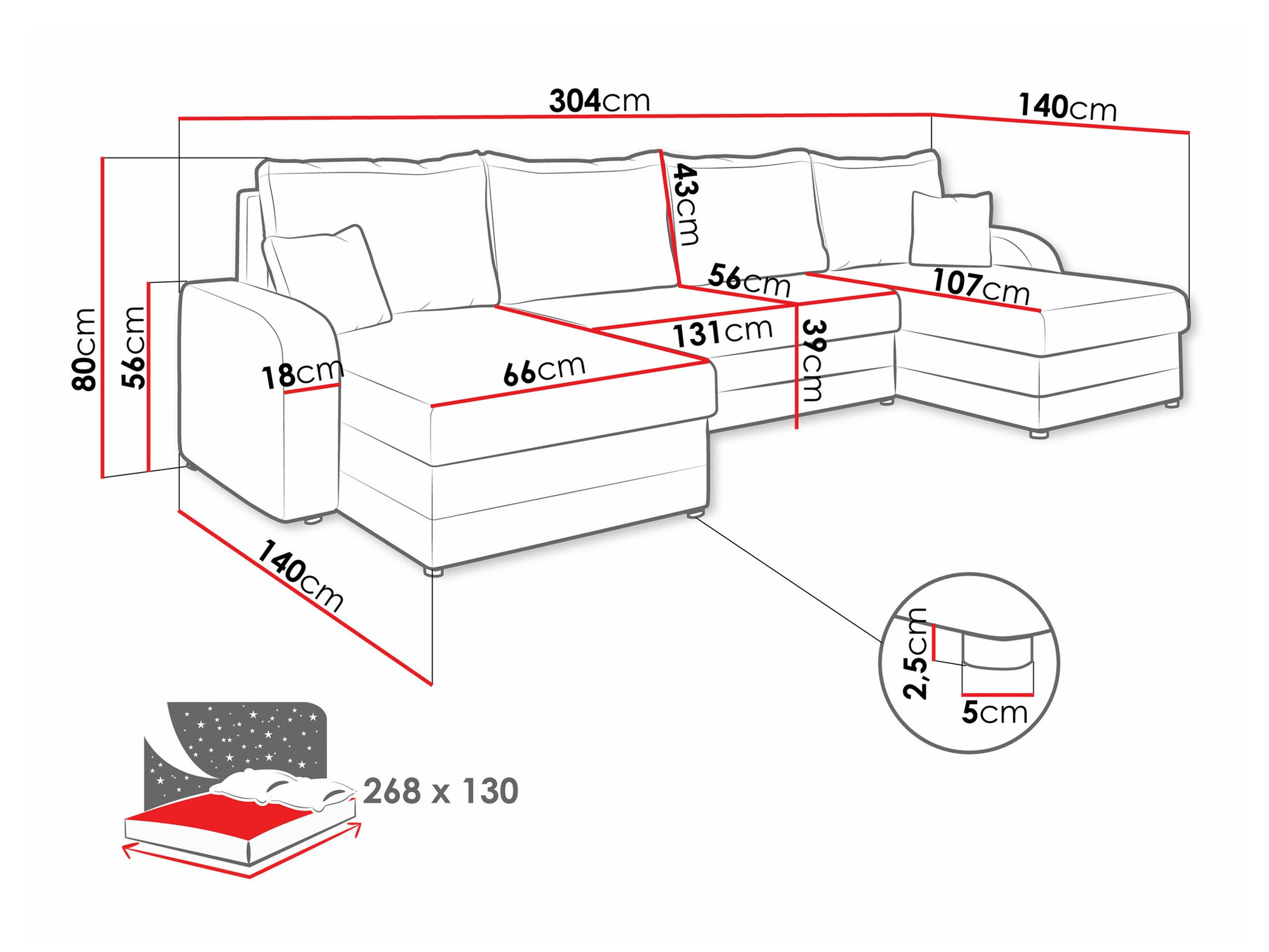 Sofá de canto Comfivo Melissa III (Manila 18 + Manila 16)