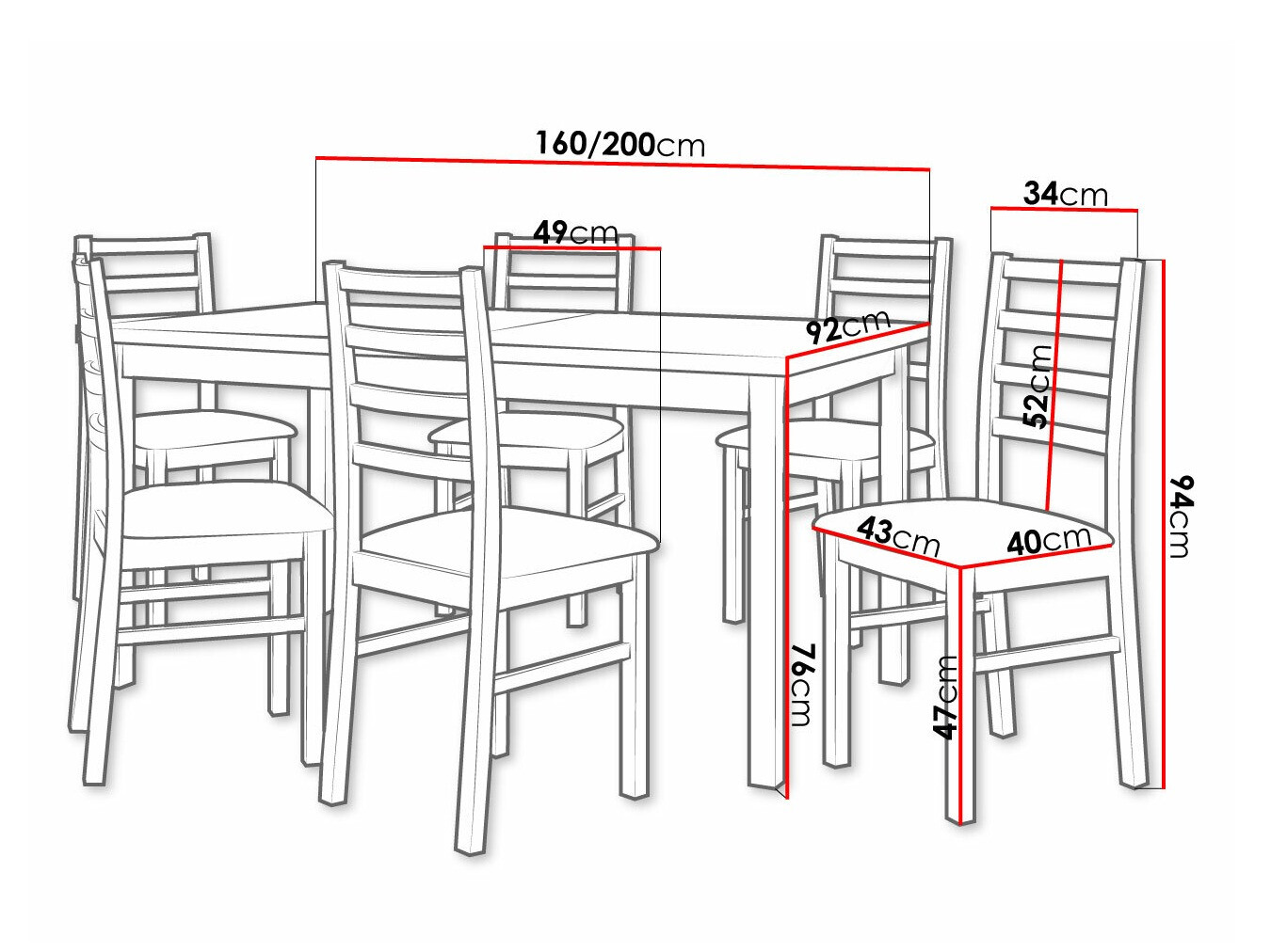 Conjunto para refeições Victorville 307 (Noz)