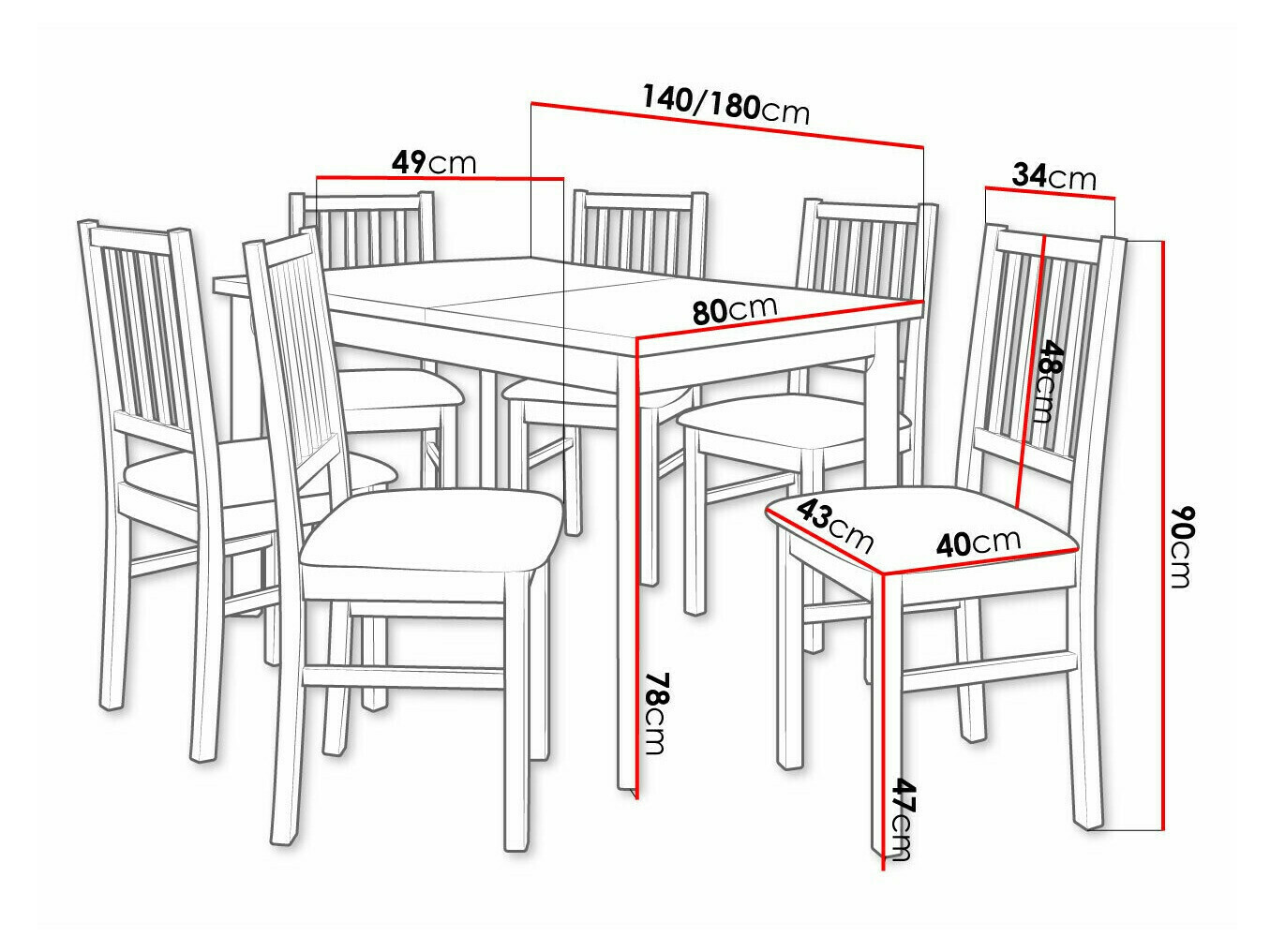Conjunto para refeições Victorville 320 (Carvalho sonoma)