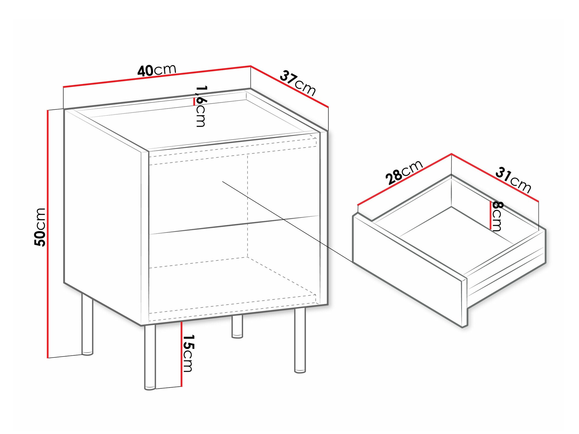 Mesa de cabeceira Comfivo Belviro