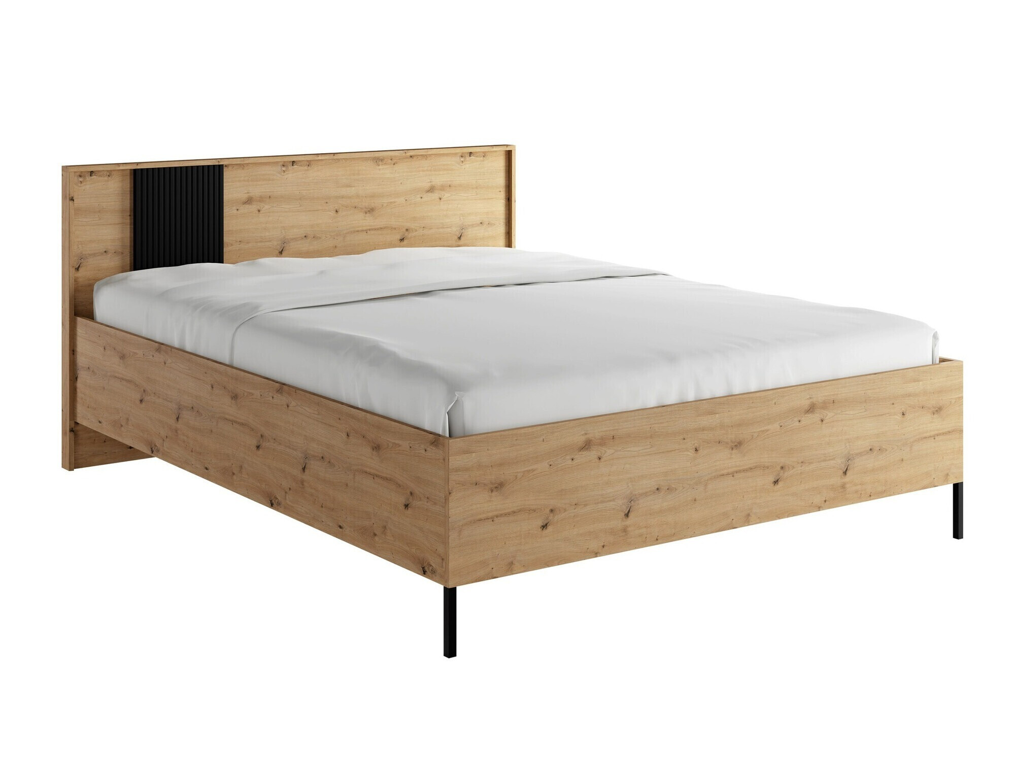 Cama Lunole 105 (Carvalho Artisan + Preto)
