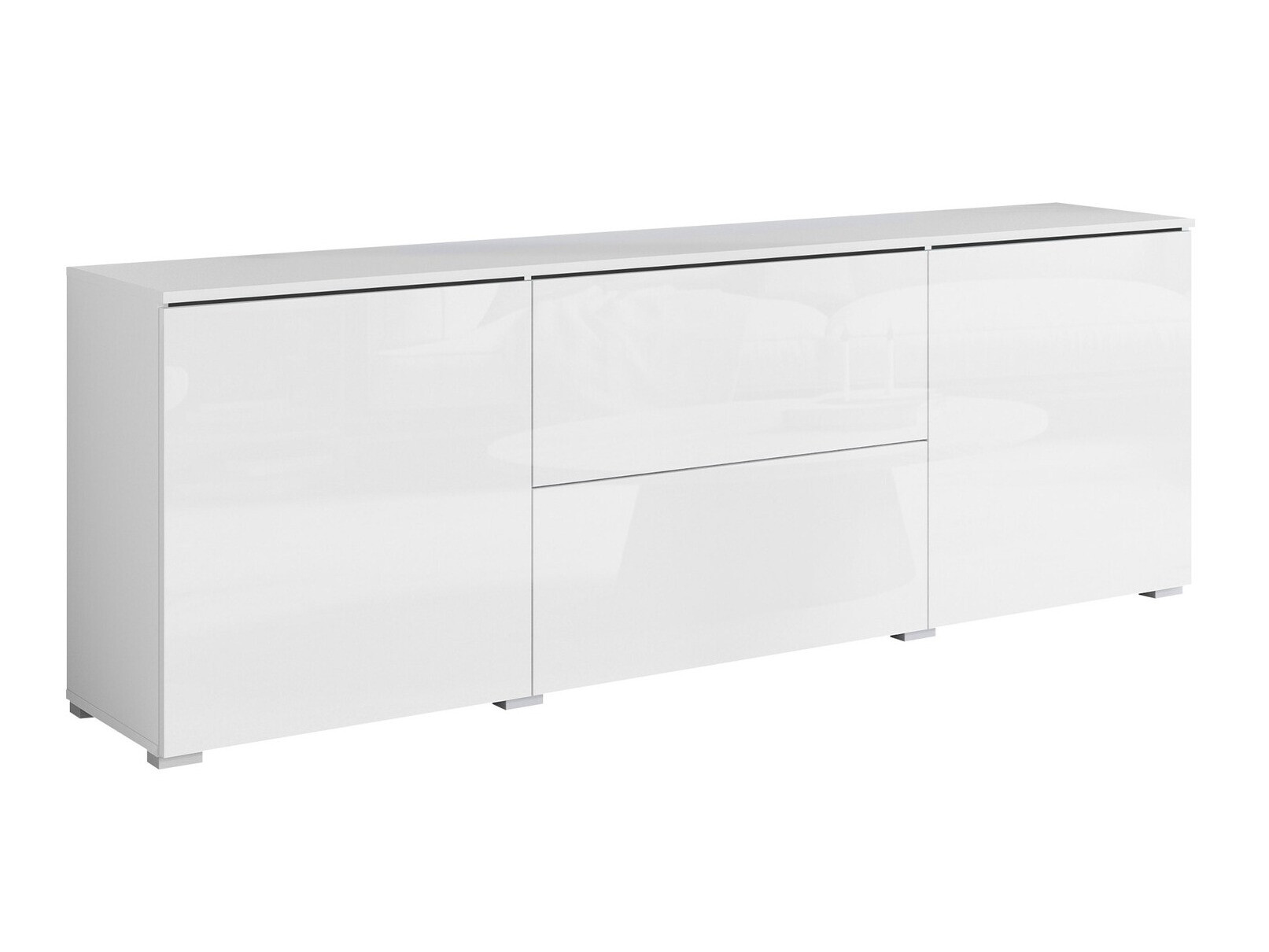 Móvel de TV Mirfivo 104 (Branco + Branco brilhante)