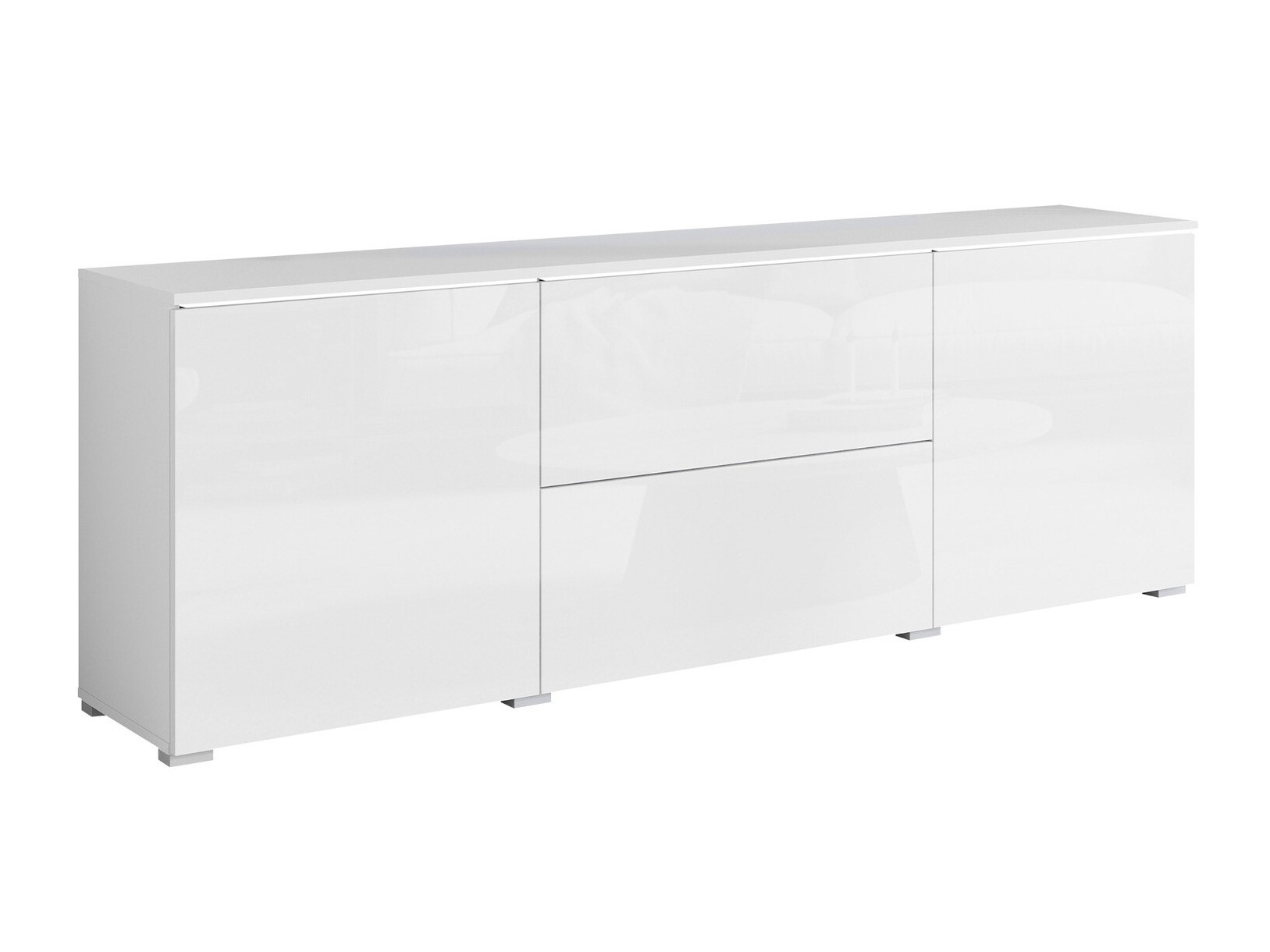 Móvel de TV Mirfivo 104 (Branco + Branco brilhante)