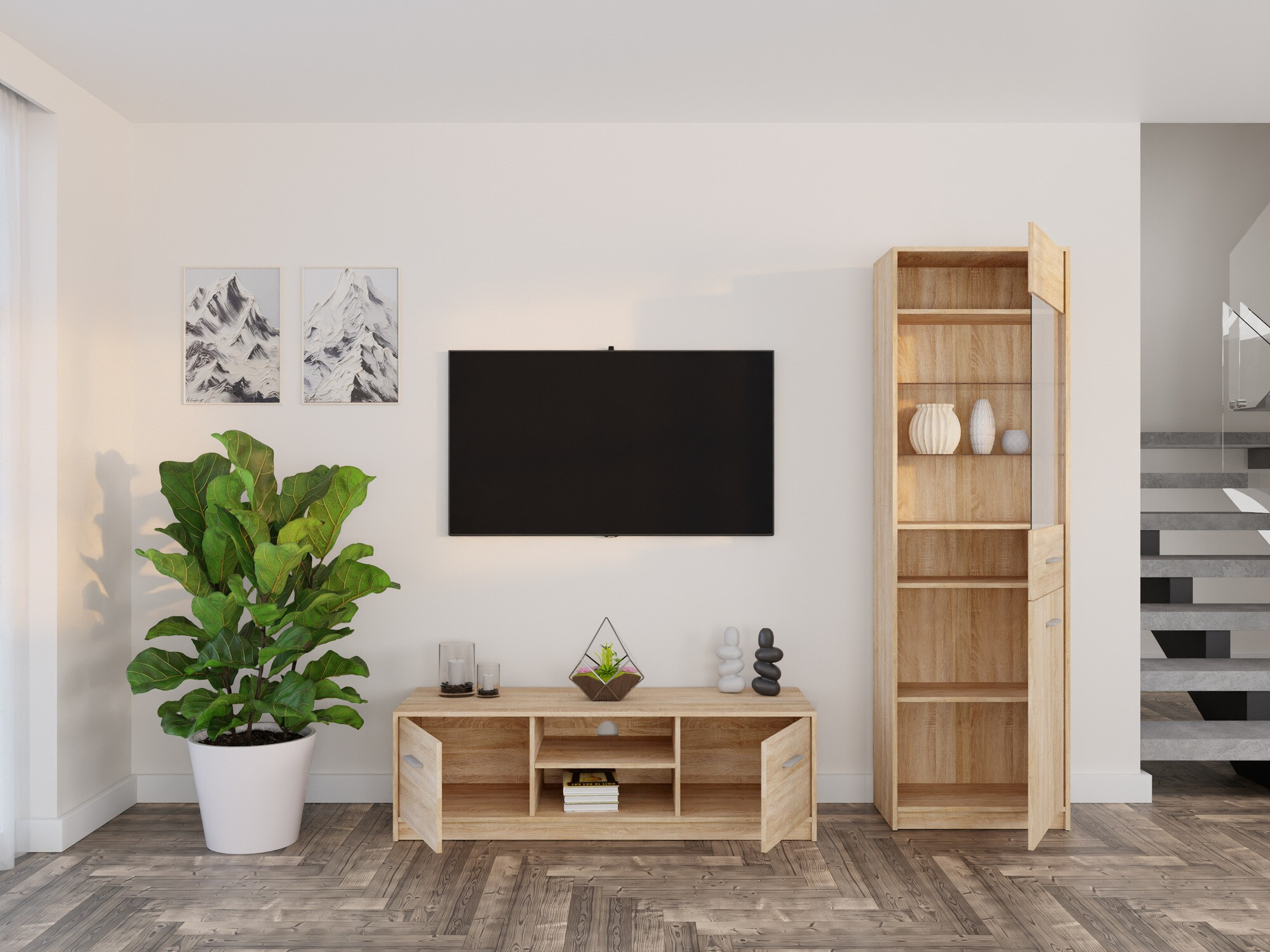 Conjunto para sala de estar Novsore 161 (Carvalho sonoma)