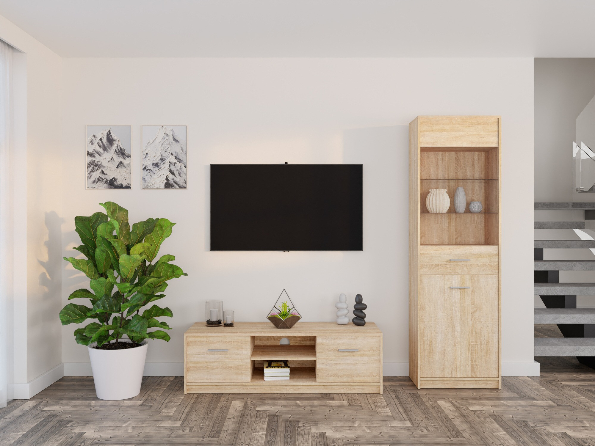 Conjunto para sala de estar Novsore 161 (Carvalho sonoma)