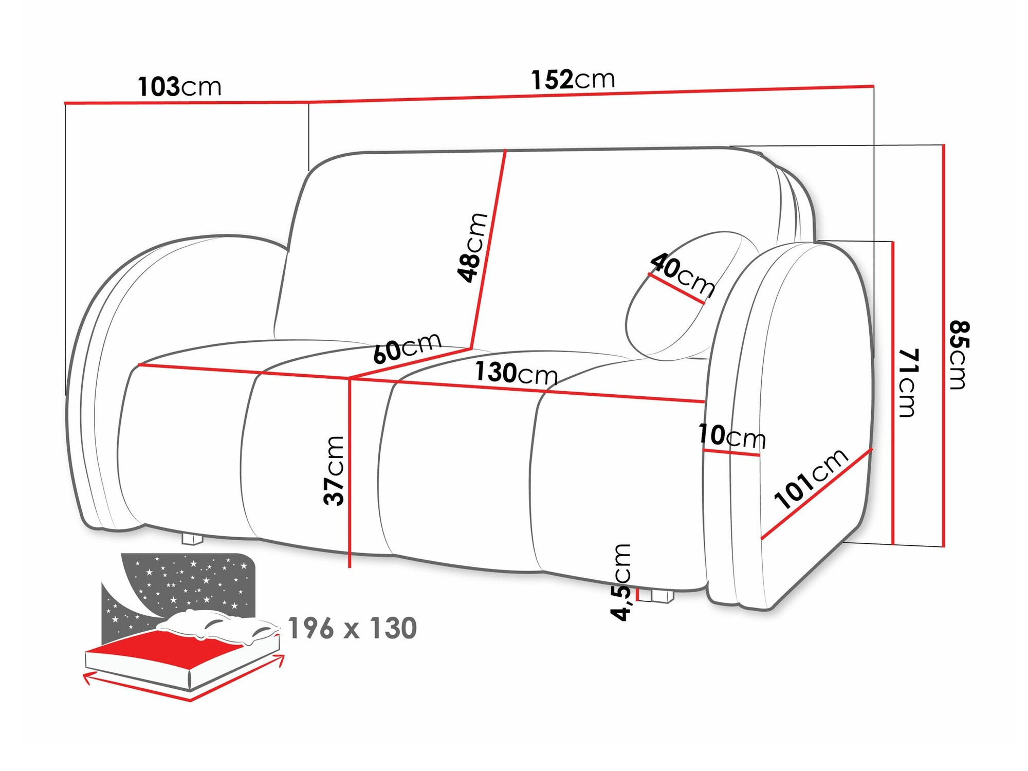Sofá-cama Citral III (Velo 623)