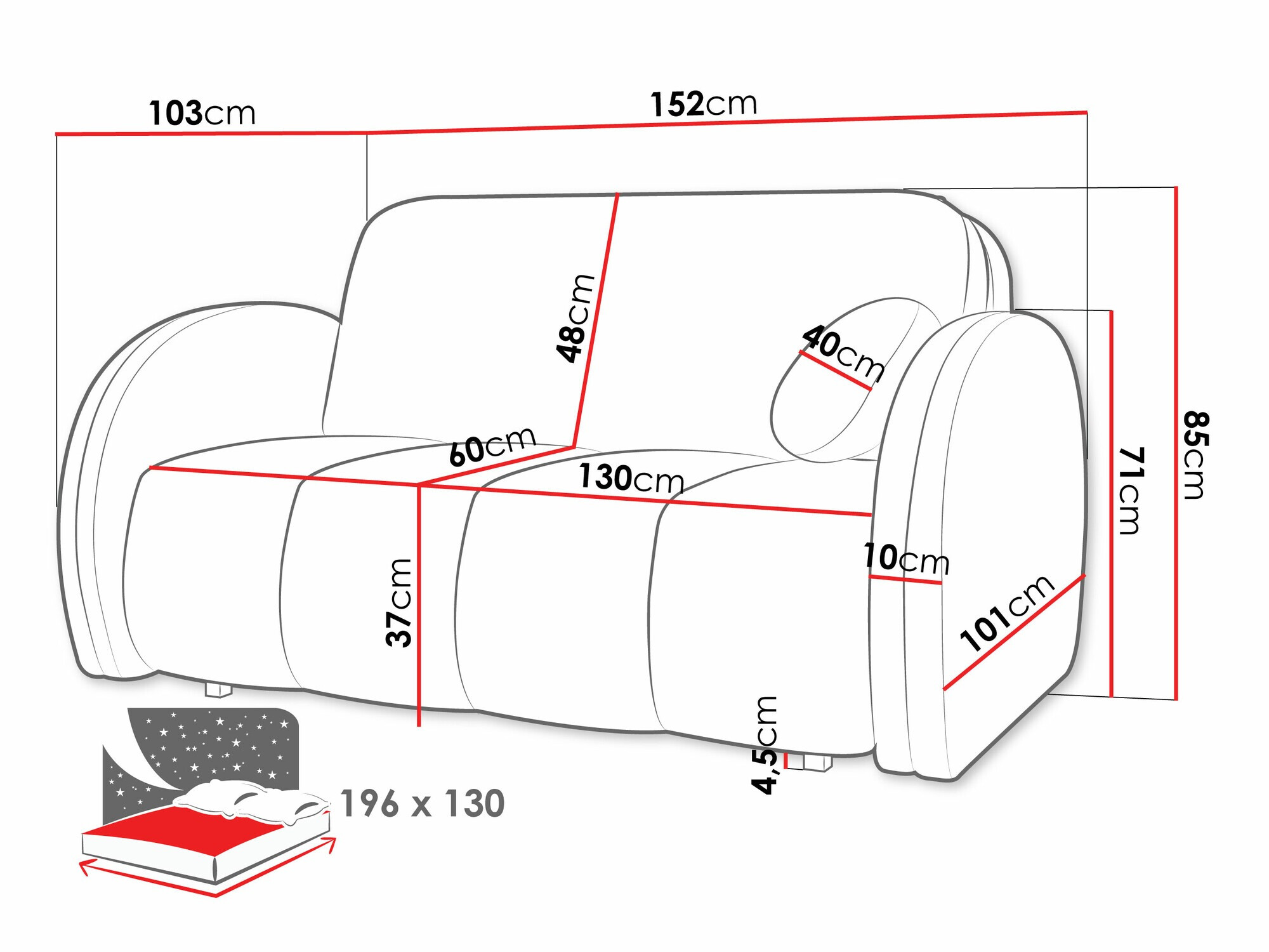 Sofá-cama Citral III (Velo 633)