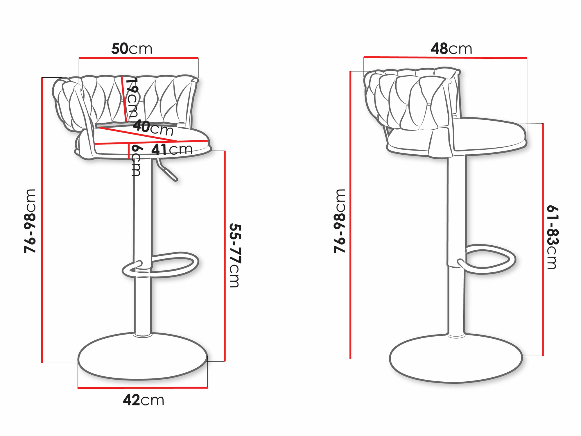 Banco de bar Comfivo Hilaritas III (Prateado + Cinzento)
