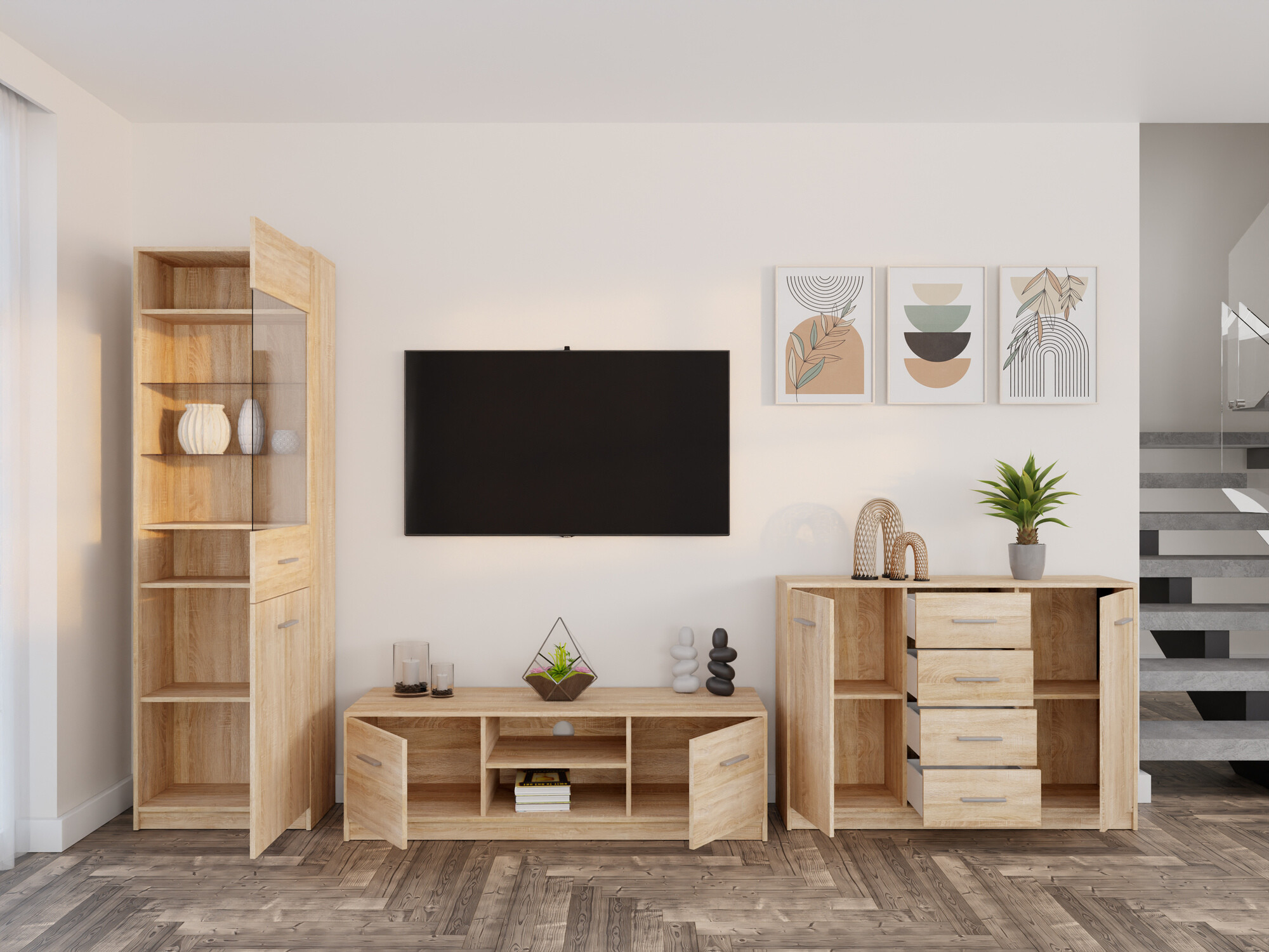 Conjunto para sala de estar Novsore 162 (Carvalho sonoma)